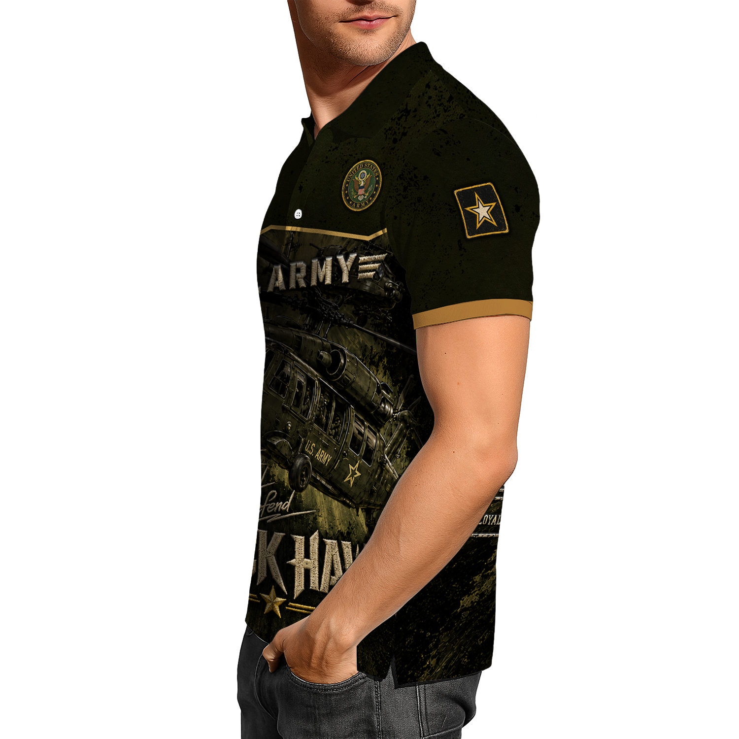Custom US Army Duty Honor Country 3D Polo Shirt