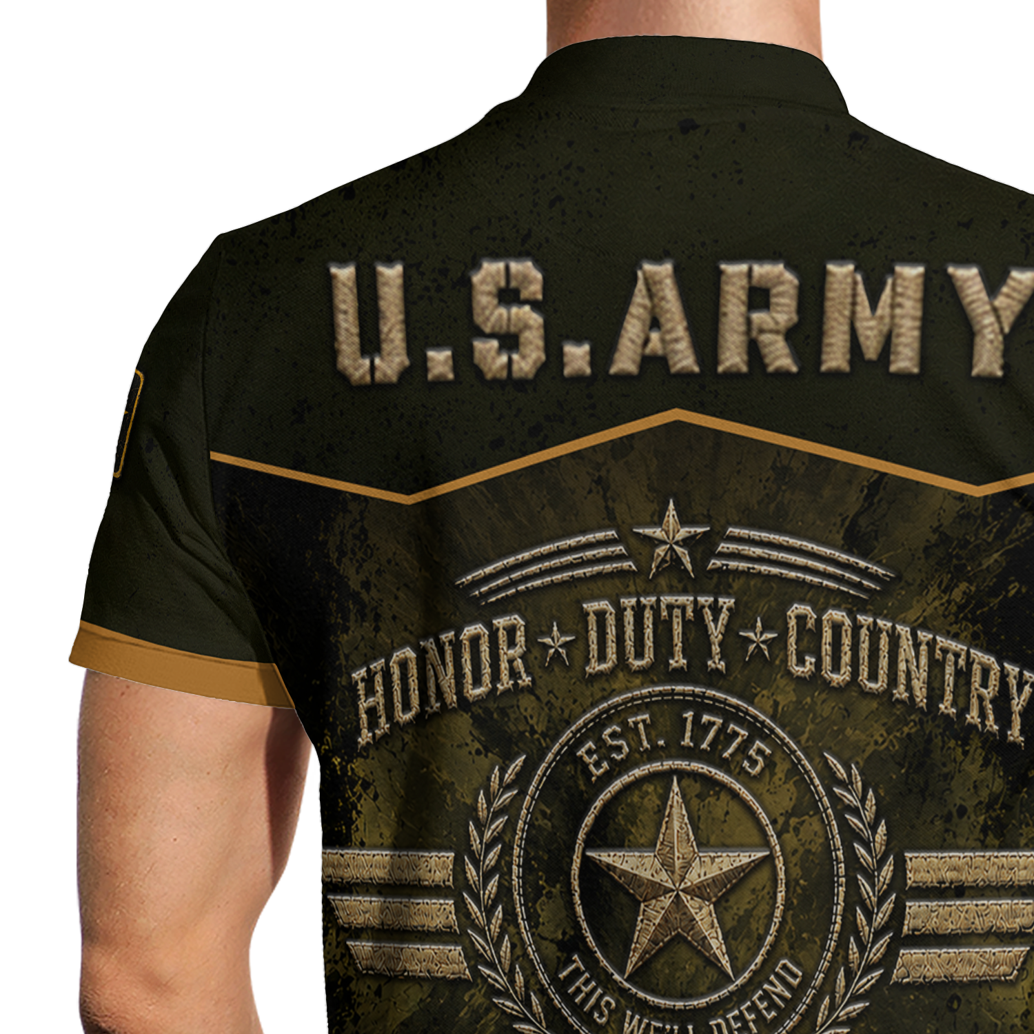 Custom US Army Duty Honor Country 3D Polo Shirt