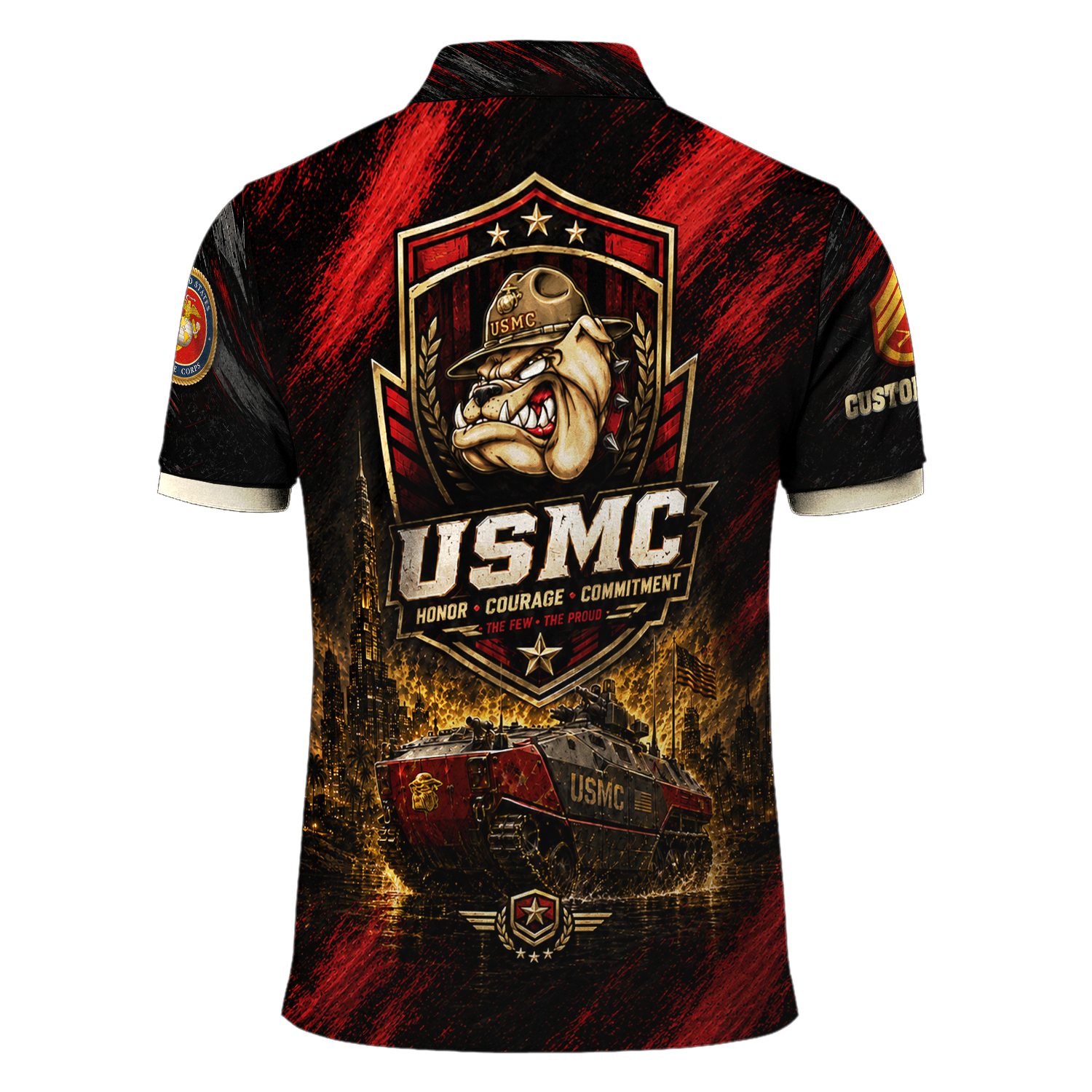 Personalized USMC Military Gift 3D All-Over Print Polo Shirt