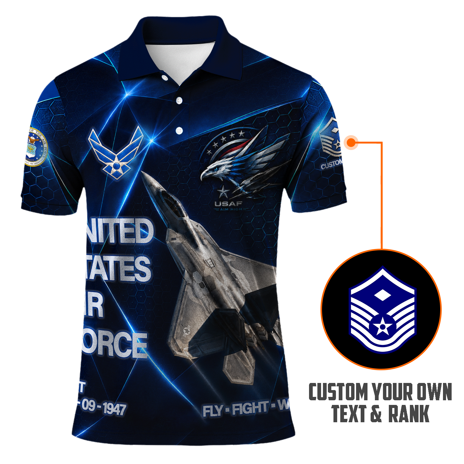 Personalized USAF Pilot Helmet 3D Polo Shirt Gift