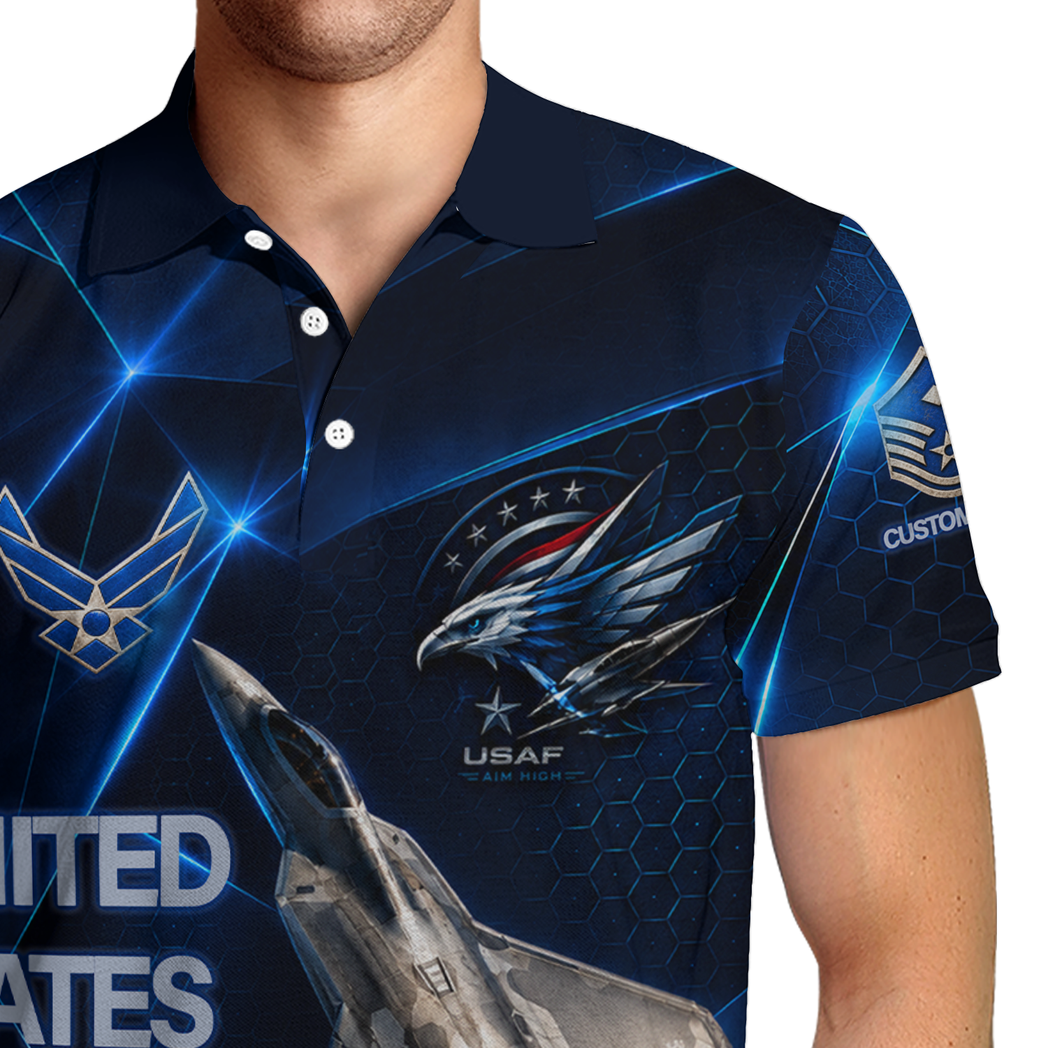 Personalized USAF Pilot Helmet 3D Polo Shirt Gift