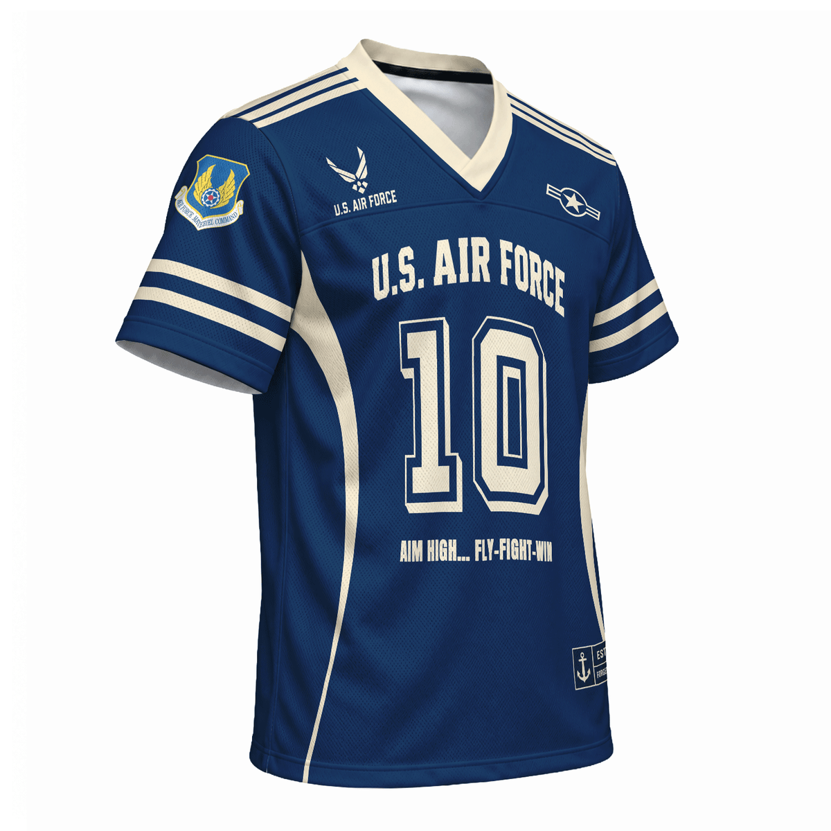 U.S. Air Force Military Jersey Custom Rank Name Text and Number