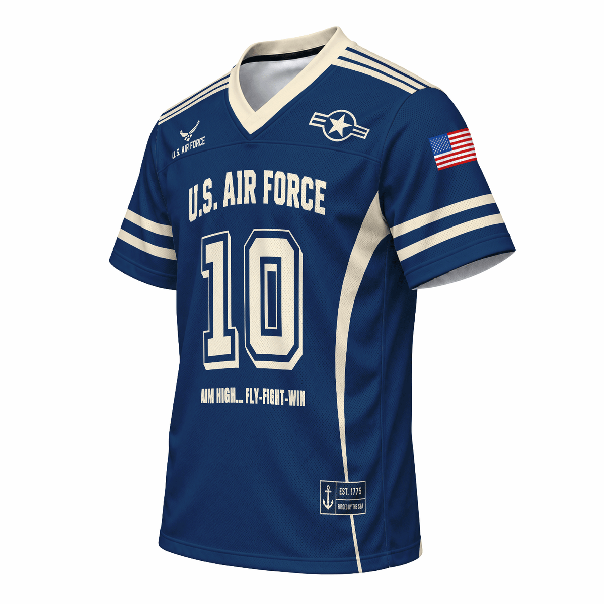 U.S. Air Force Military Jersey Custom Rank Name Text and Number