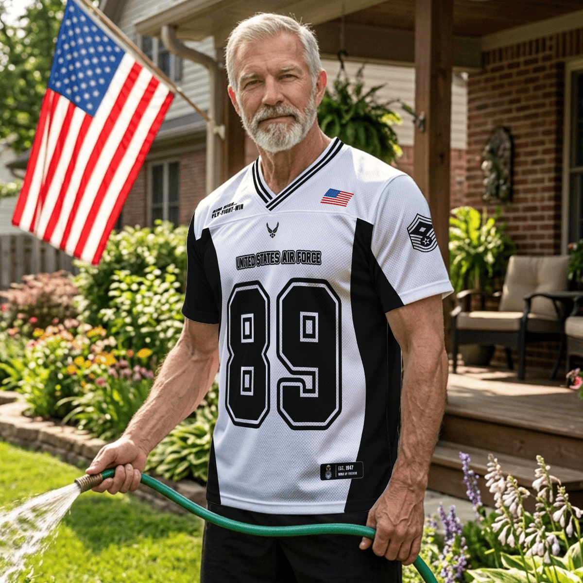 Custom USAF Sports Jersey Personalized Rank Text and Jersey Number