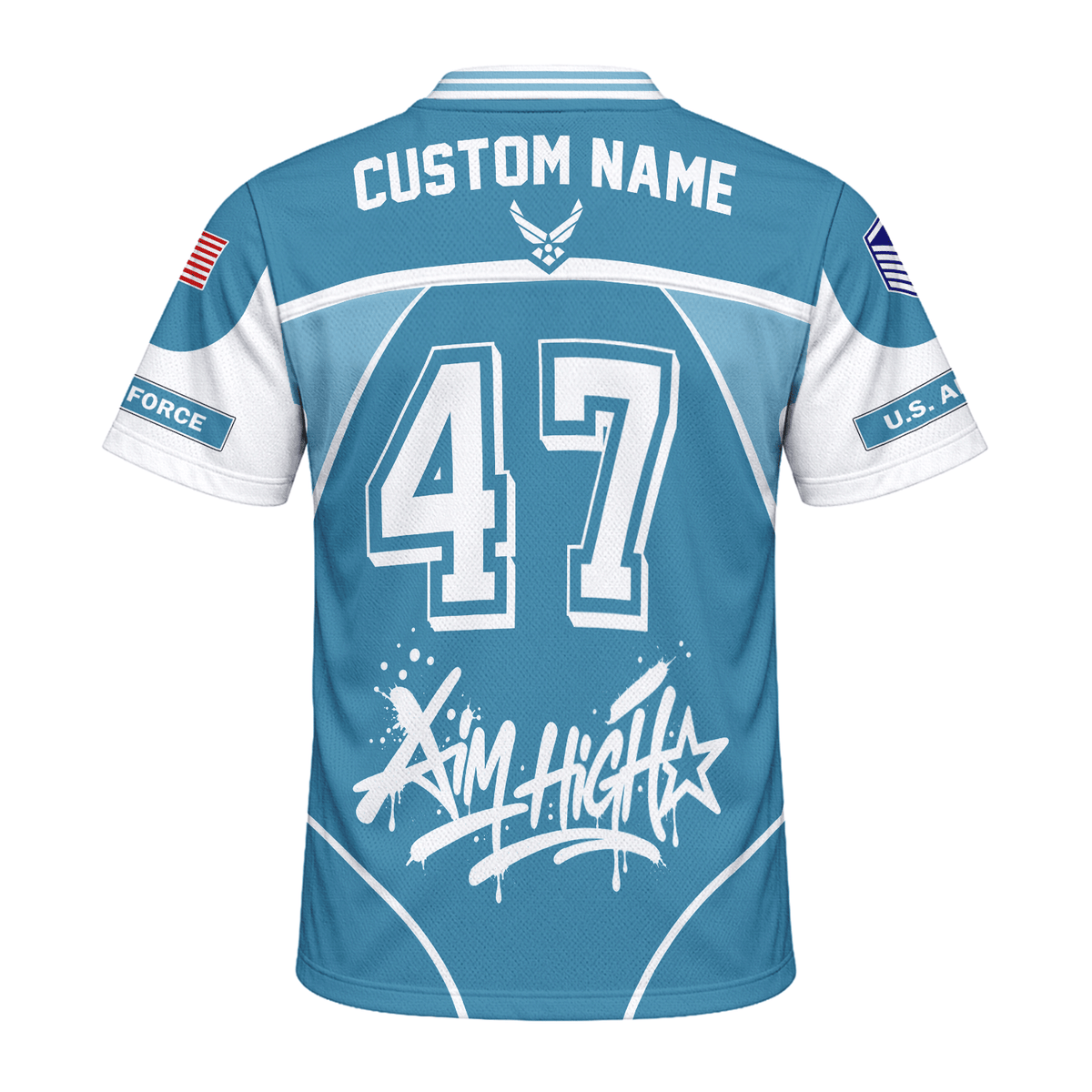 Personalized Air Force Veteran Jersey Custom Rank Number and Text