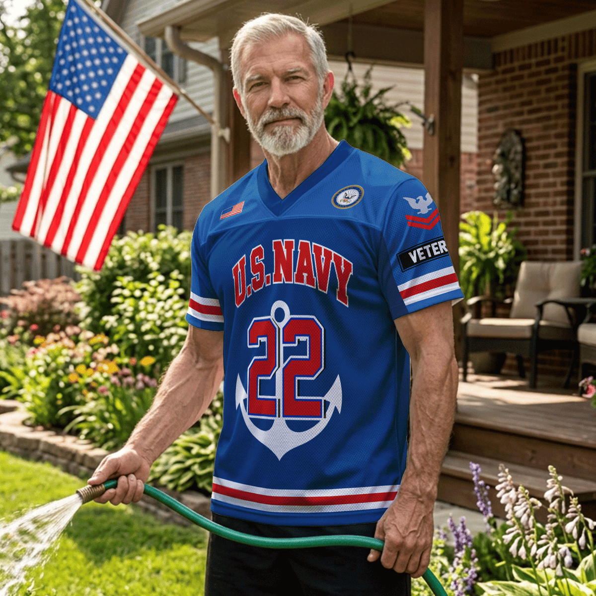 U.S. Navy Personalized Sports Jersey Custom Rank Text and Number