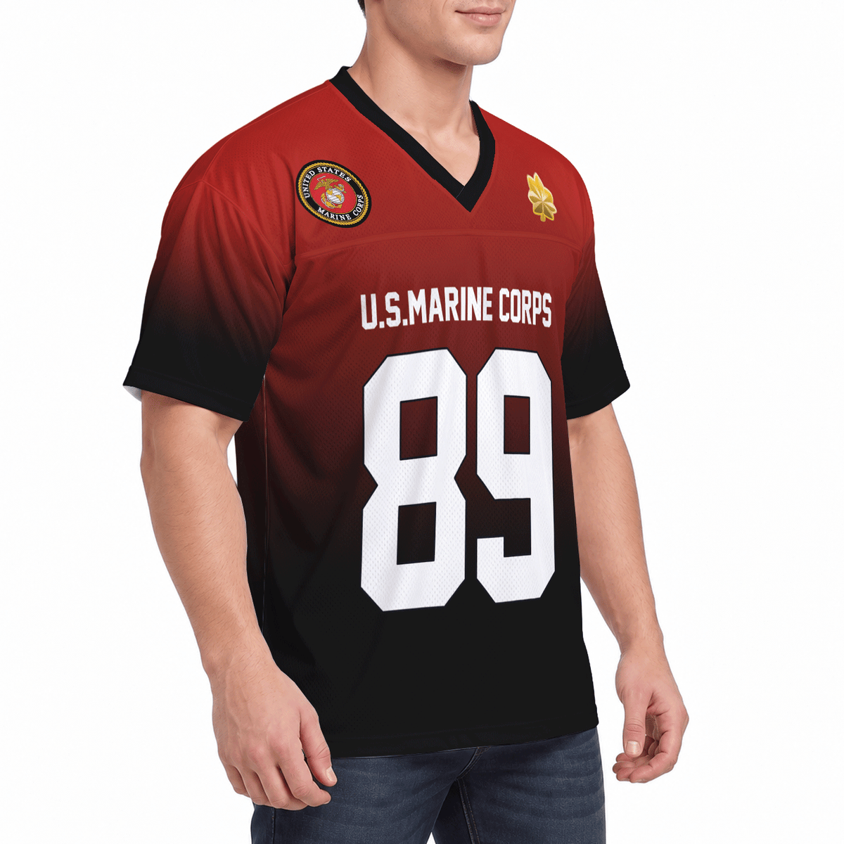 USMC Military Jersey Custom Rank Name Text and Personalized Number
