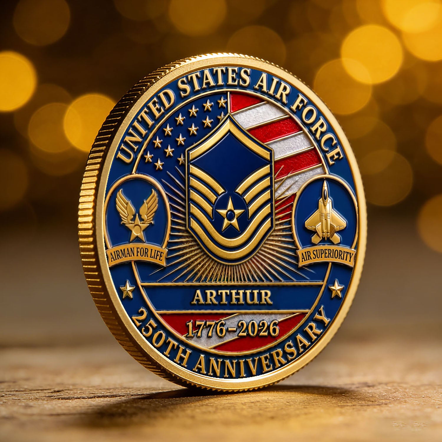 Personalized U.S. Air Force 250th Anniversary Challenge Coin