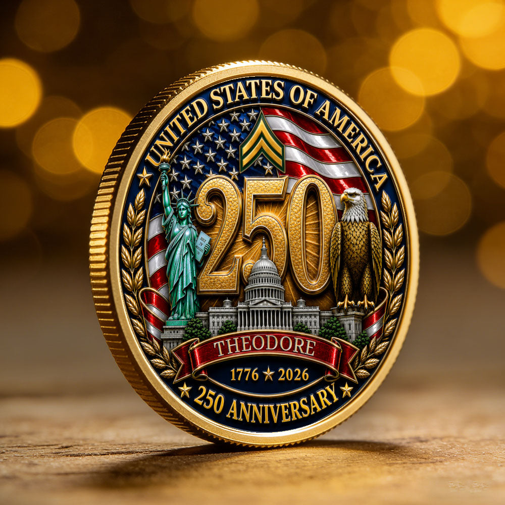 Custom Army Veteran 250th Anniversary Coin