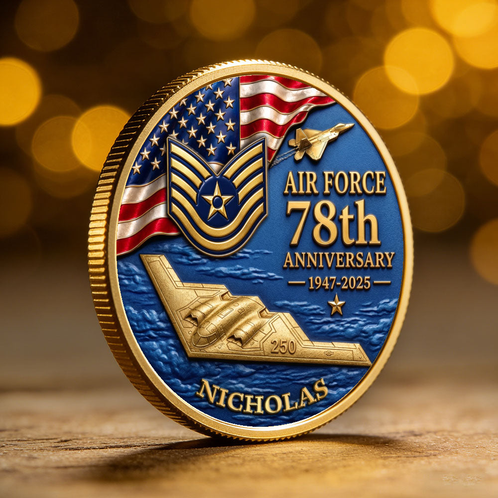 Personalized U.S.Air Force 250th Anniversary Tank Challenge Coin