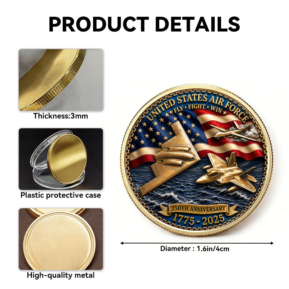 Personalized U.S.Air Force 250th Anniversary Tank Challenge Coin
