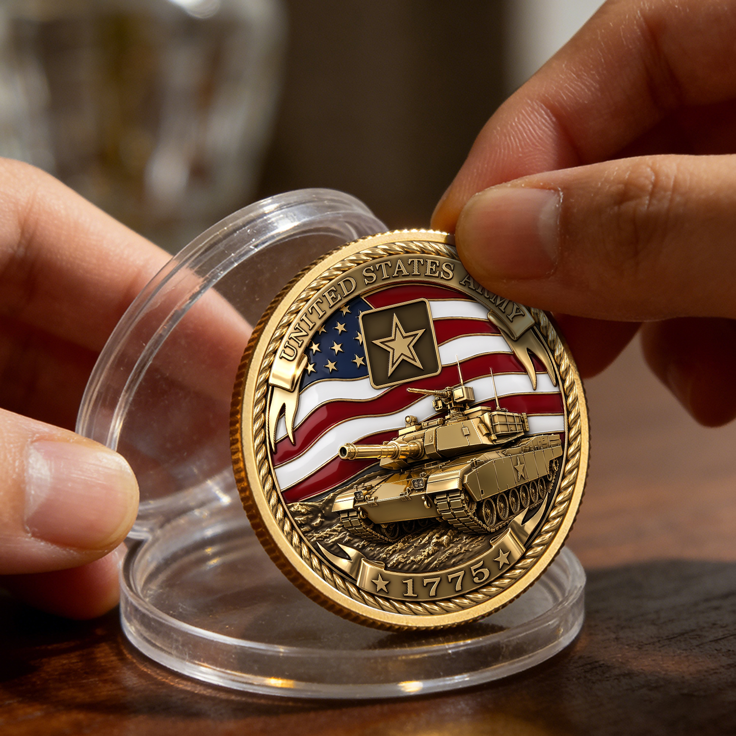 Personalized Army Service Member Rank 3D Challenge Coin Gift