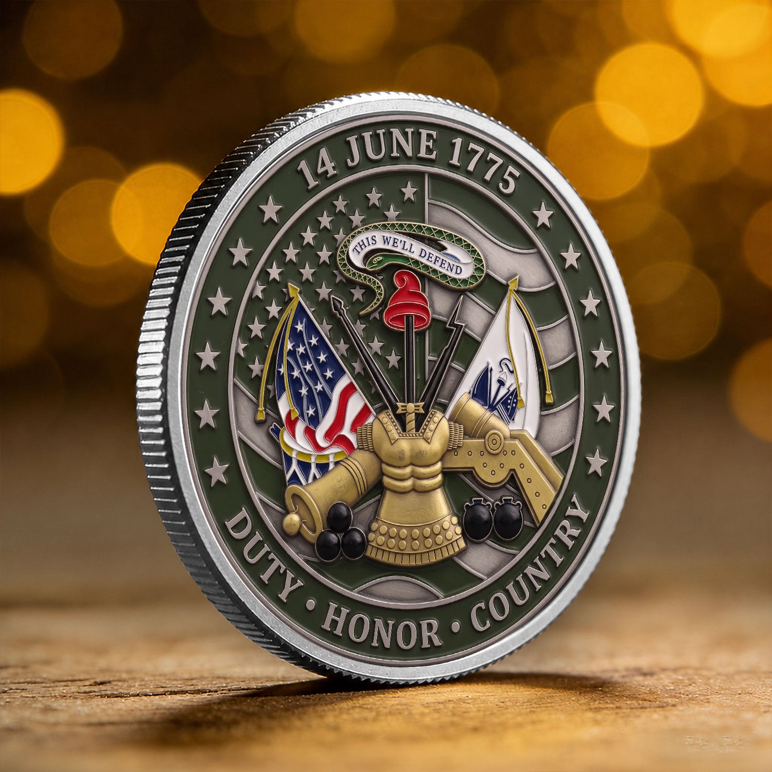 Custom US Army Career Rank 3D Challenge Coin Keepsake