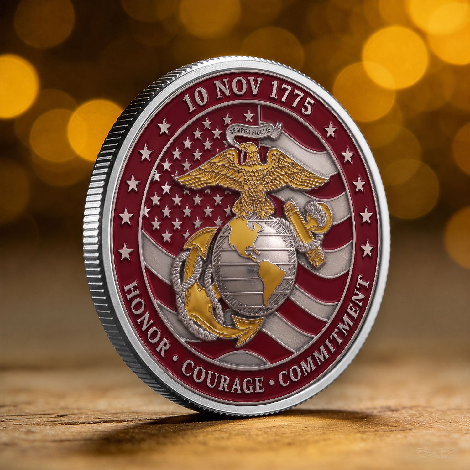Marine Veteran Custom Service Rank 3D Challenge Coin Gift
