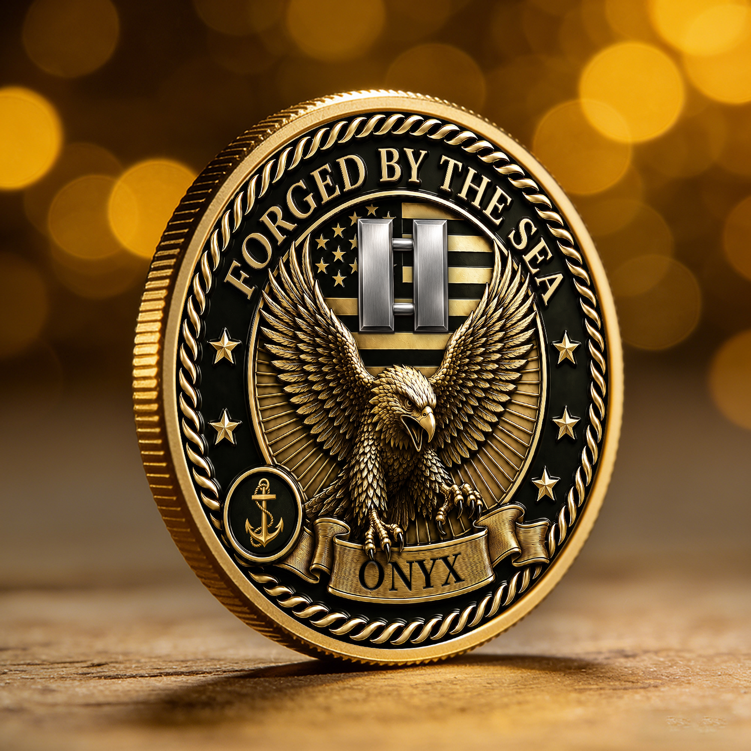 Personalized US Navy Rank Name 3D Challenge Coin Sailor Gift