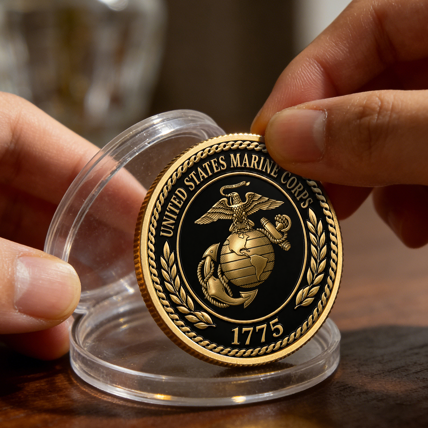 Personalized USMC Promotion Rank Text 3D Challenge Coin