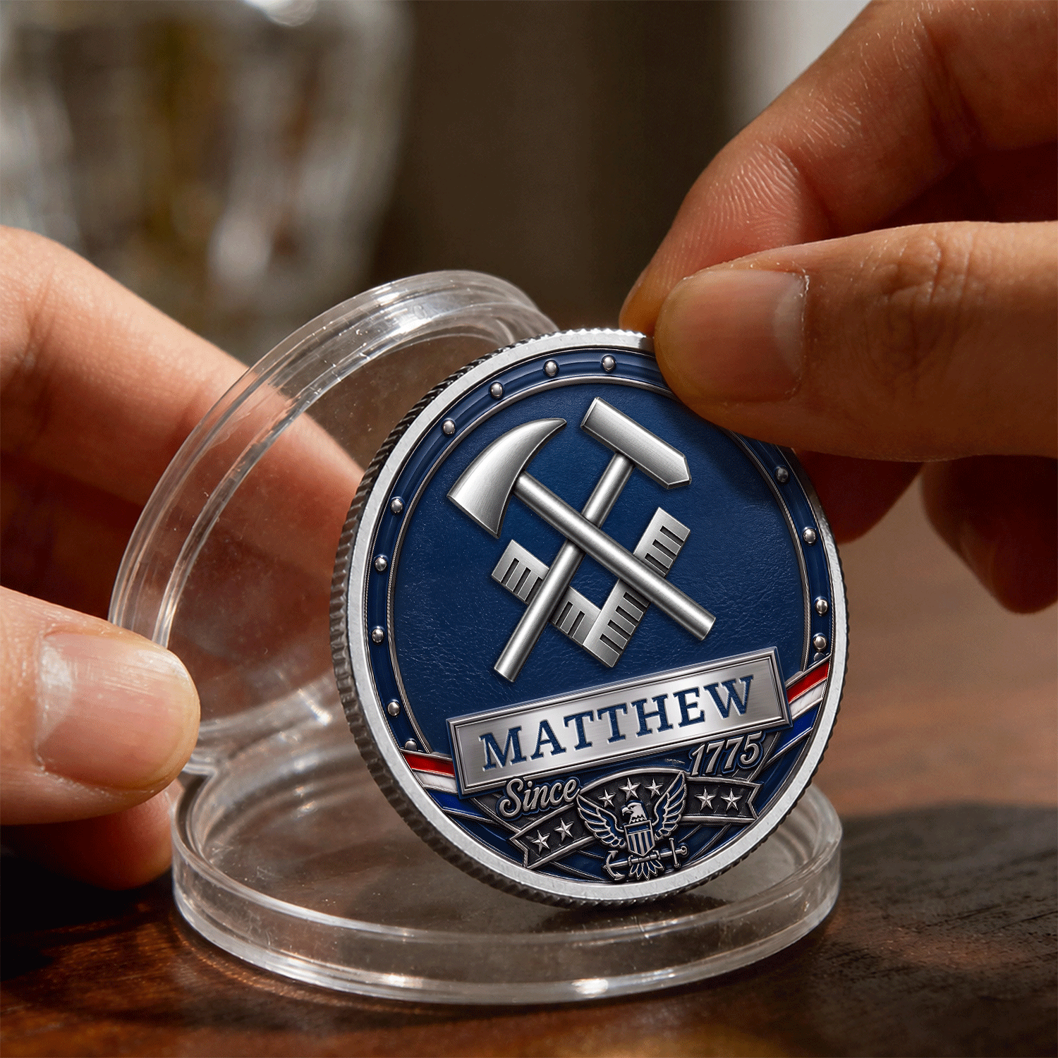 Custom Navy Military Rank Name 3D Challenge Coin Tribute