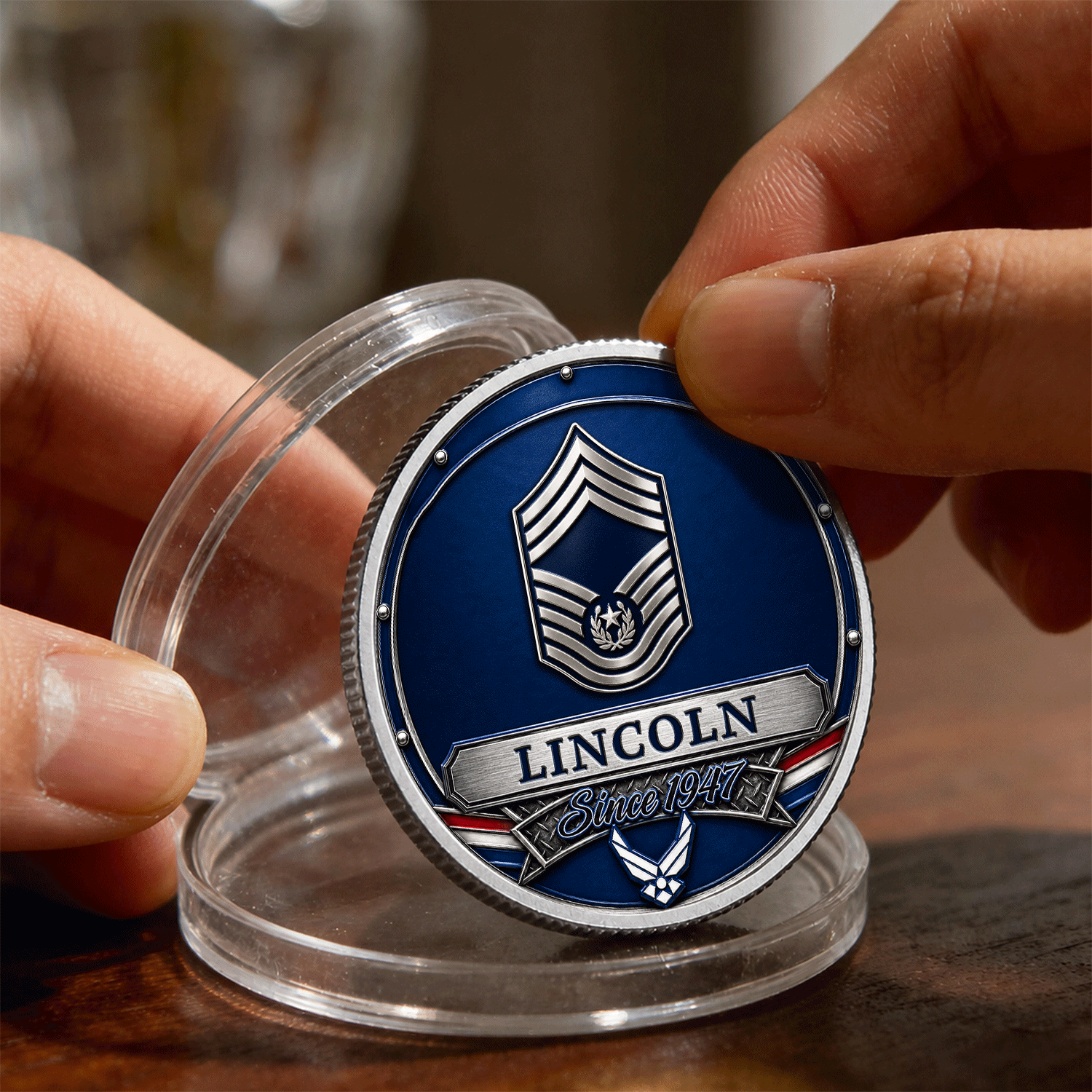 Personalized Air Force Duty Rank 3D Challenge Coin Tribute