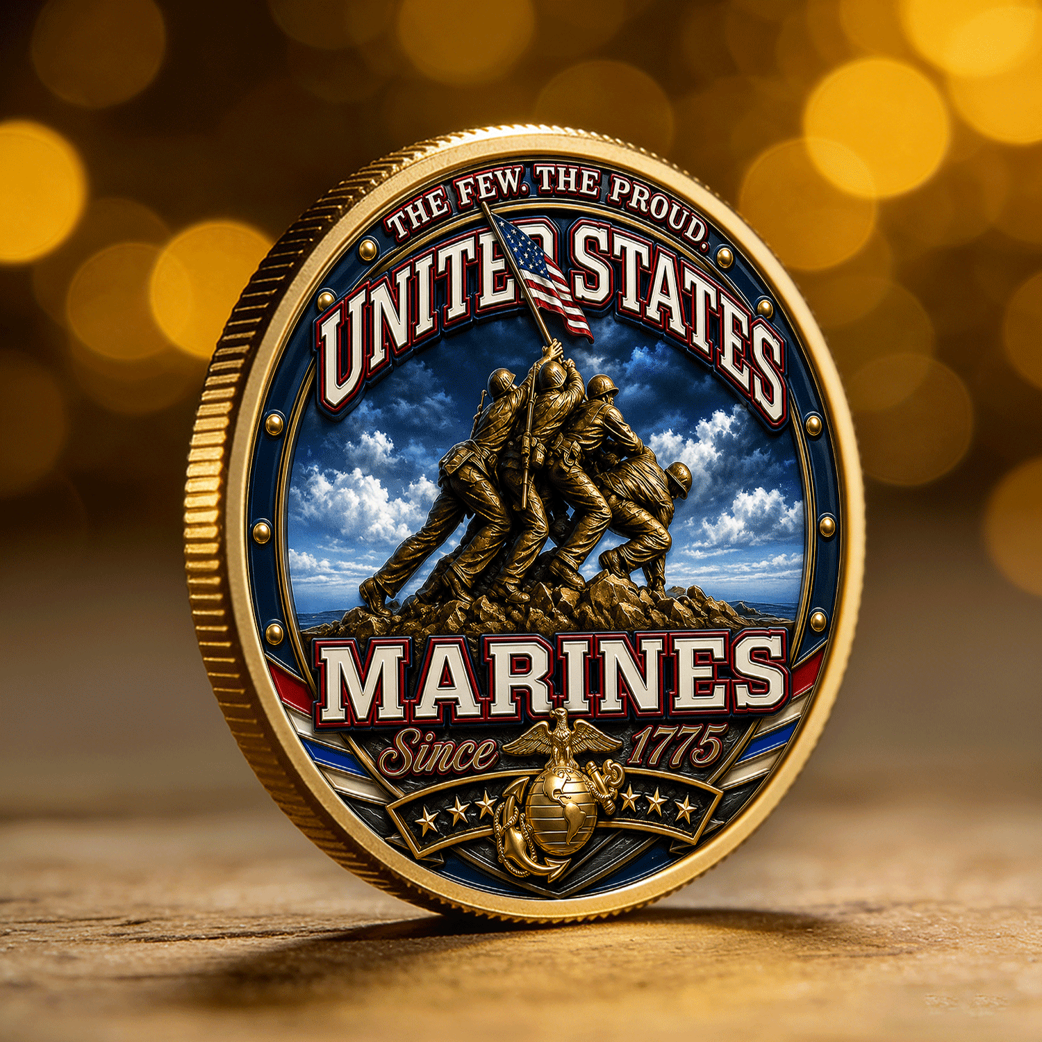 Custom Marine Corps Career Rank 3D Challenge Coin Keepsake