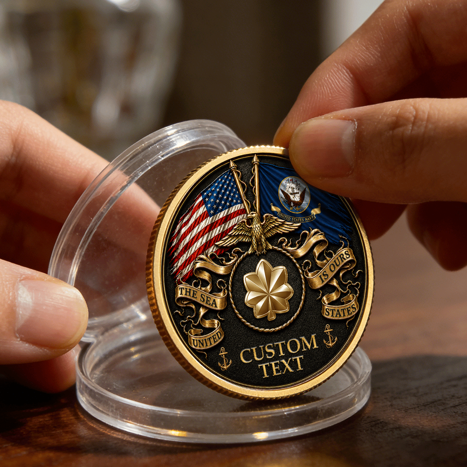 US Navy Personalized Service Member 3D Challenge Coin Gift