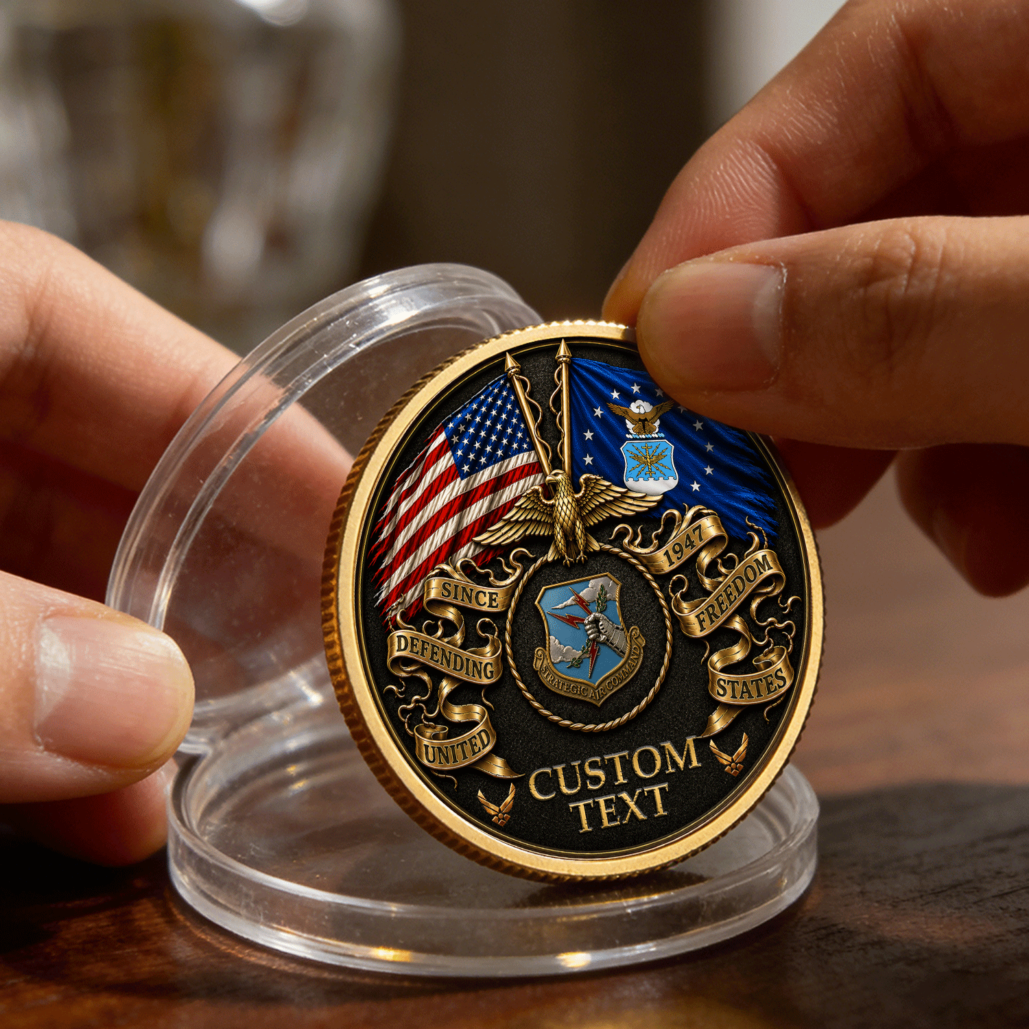 USAF Custom Service Insignia Text 3D Challenge Coin Gift
