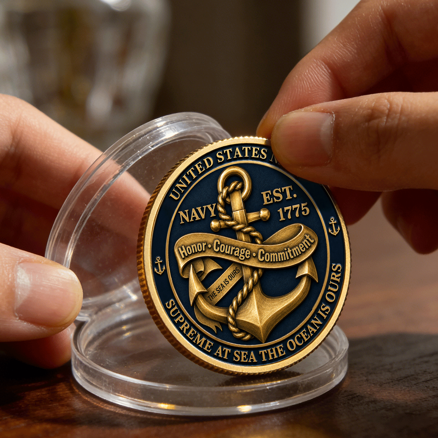 US Navy Personalized Name And Ranks 3D Challenge Coin Gift