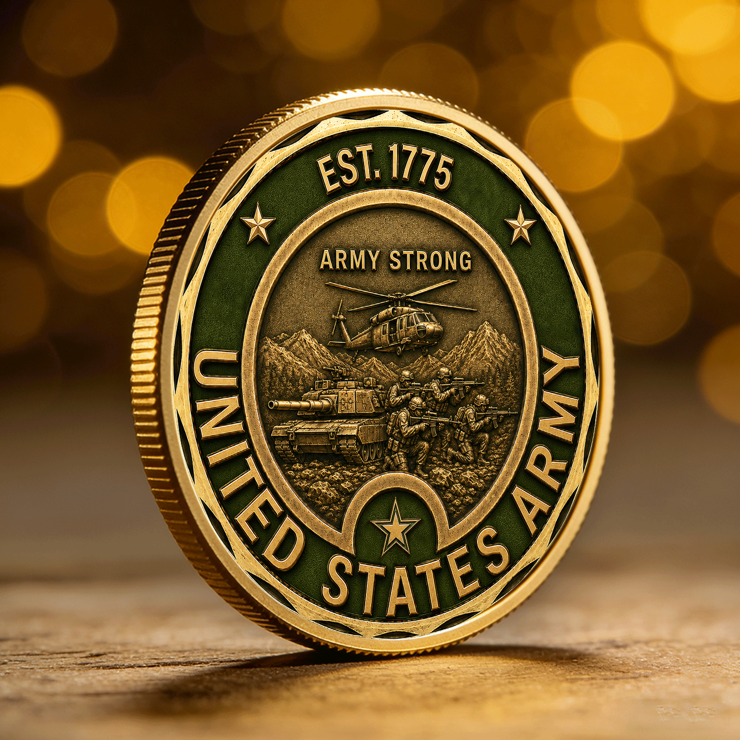 Custom Army Service Member Rank 3D Challenge Coin Gift