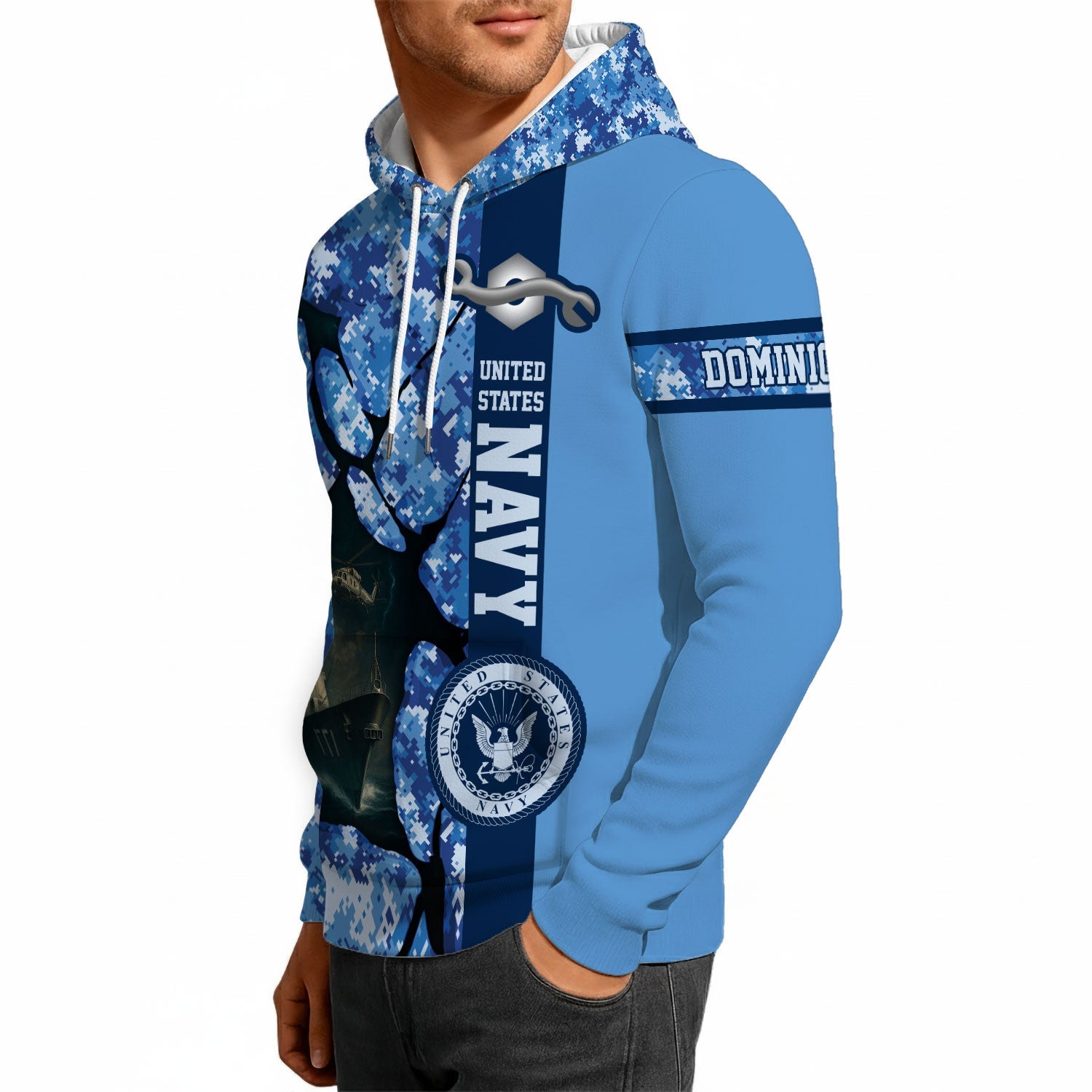 Personalized US Navy 3D All Over Print Hoodie KAH3D05