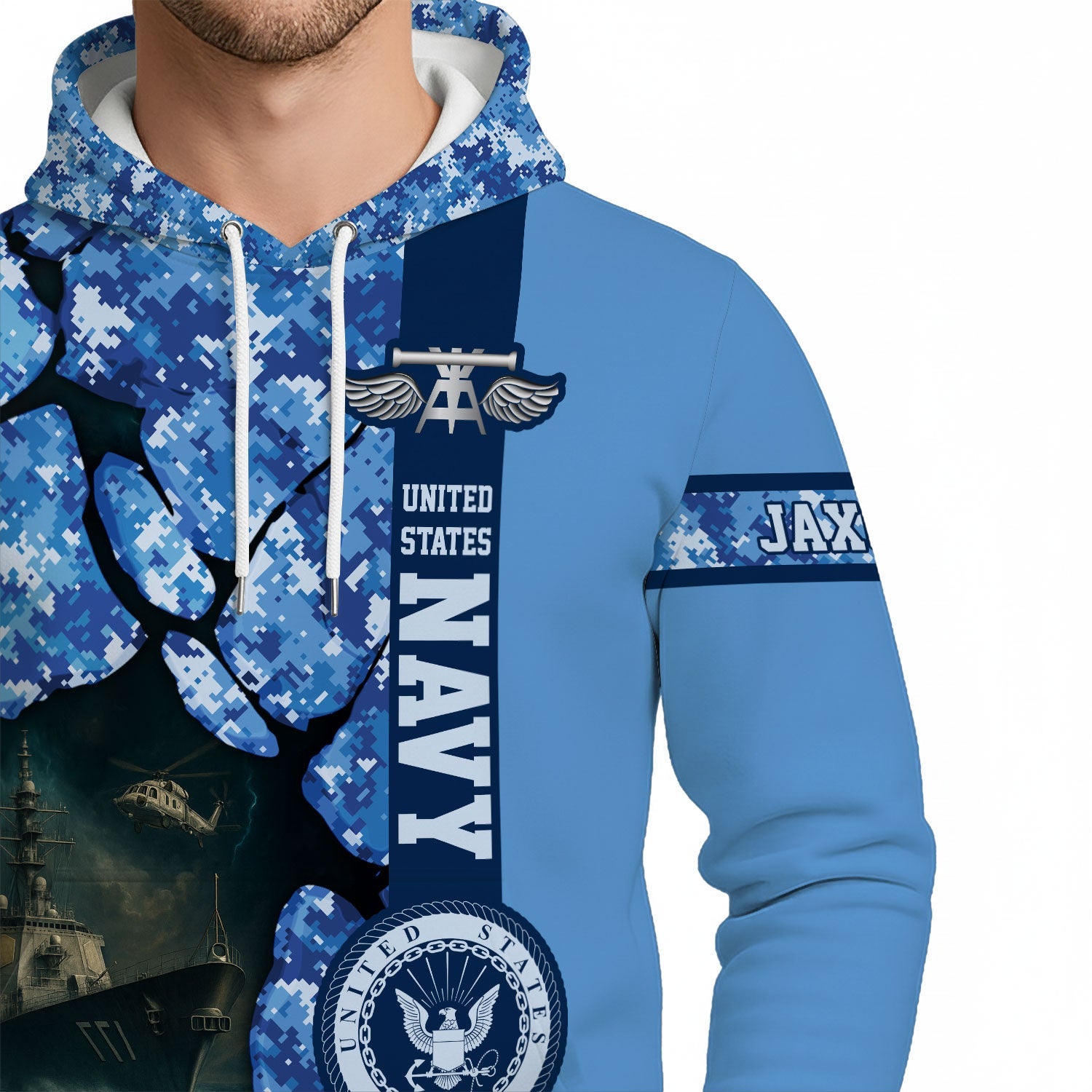 Personalized US Navy 3D All Over Print Hoodie KAH3D05