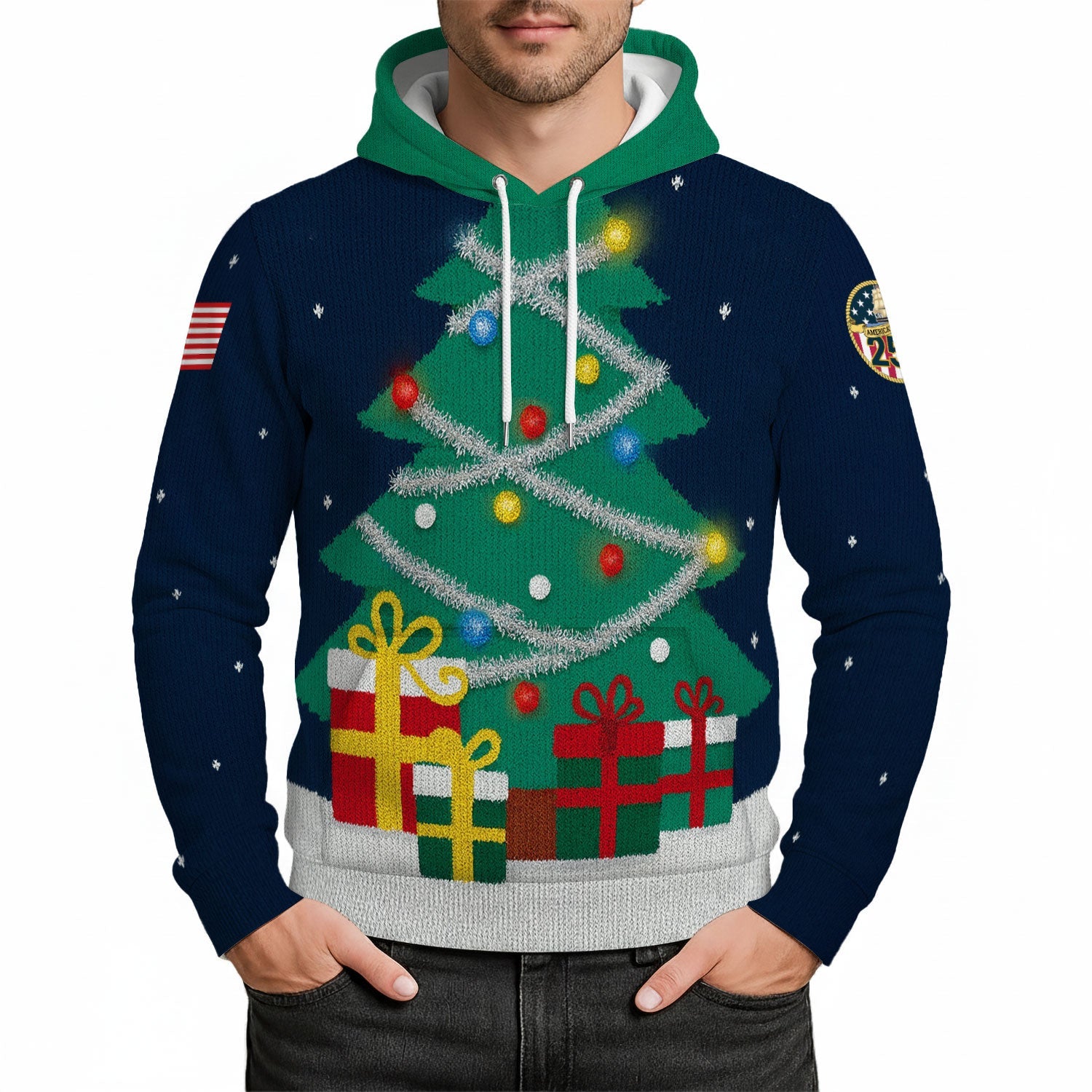 US Navy 3D All Over Print Hoodie Xmas Tree