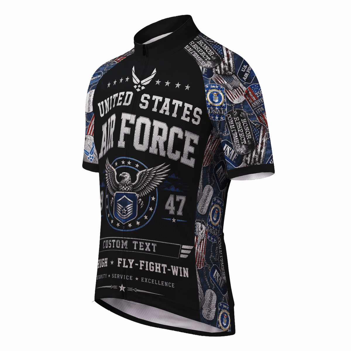 Custom Air Force Cycling Jersey Personalized Veteran Rank Bike Jersey