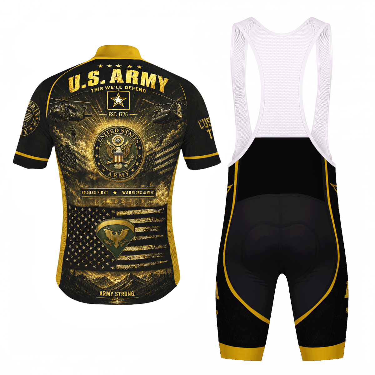 U.S. Army Veteran Personalized Cycling Jersey Custom Military Shirt