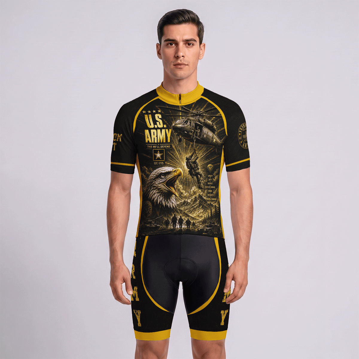 U.S. Army Veteran Personalized Cycling Jersey Custom Military Shirt