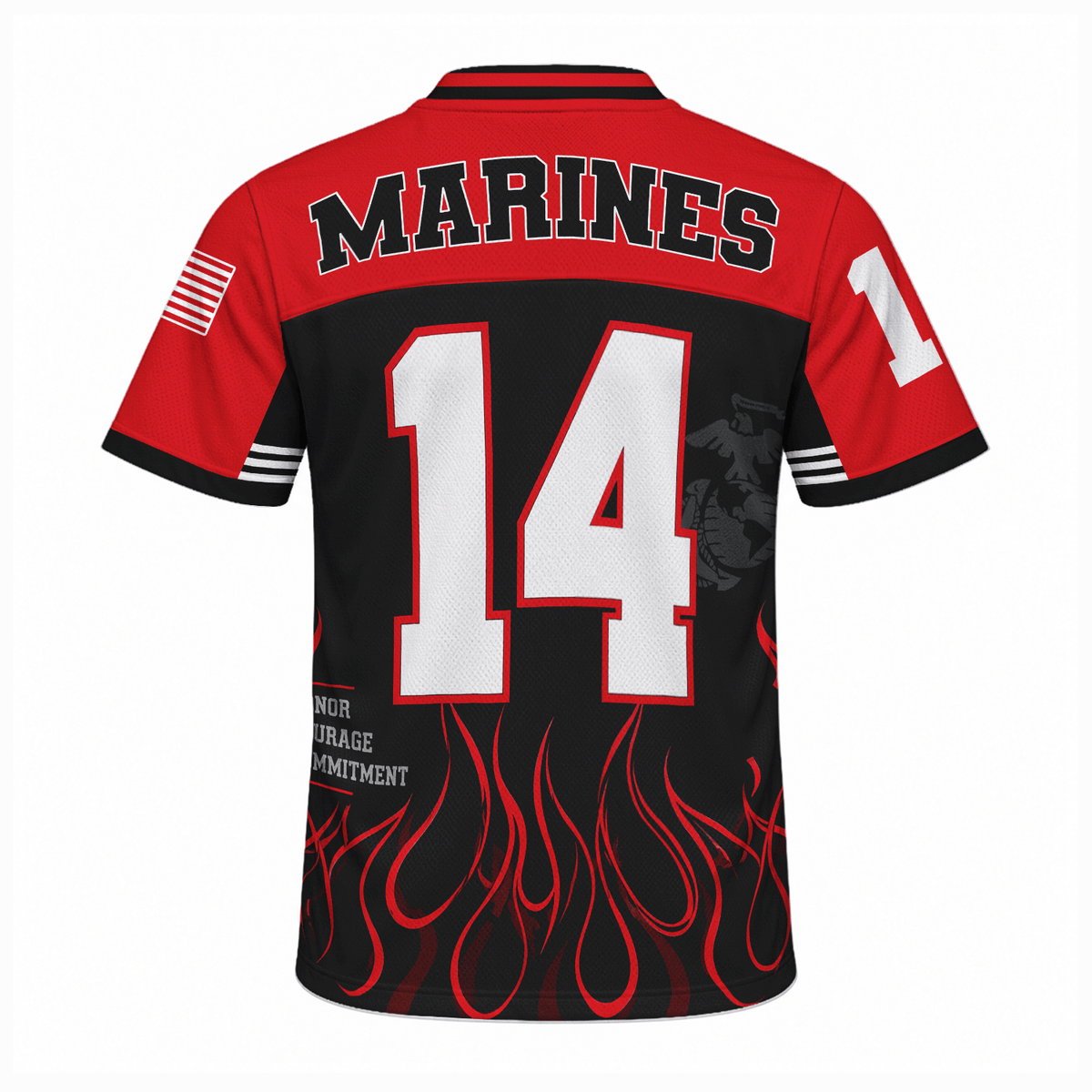 Custom USMC Jersey Personalized Military Rank Name Text and Number