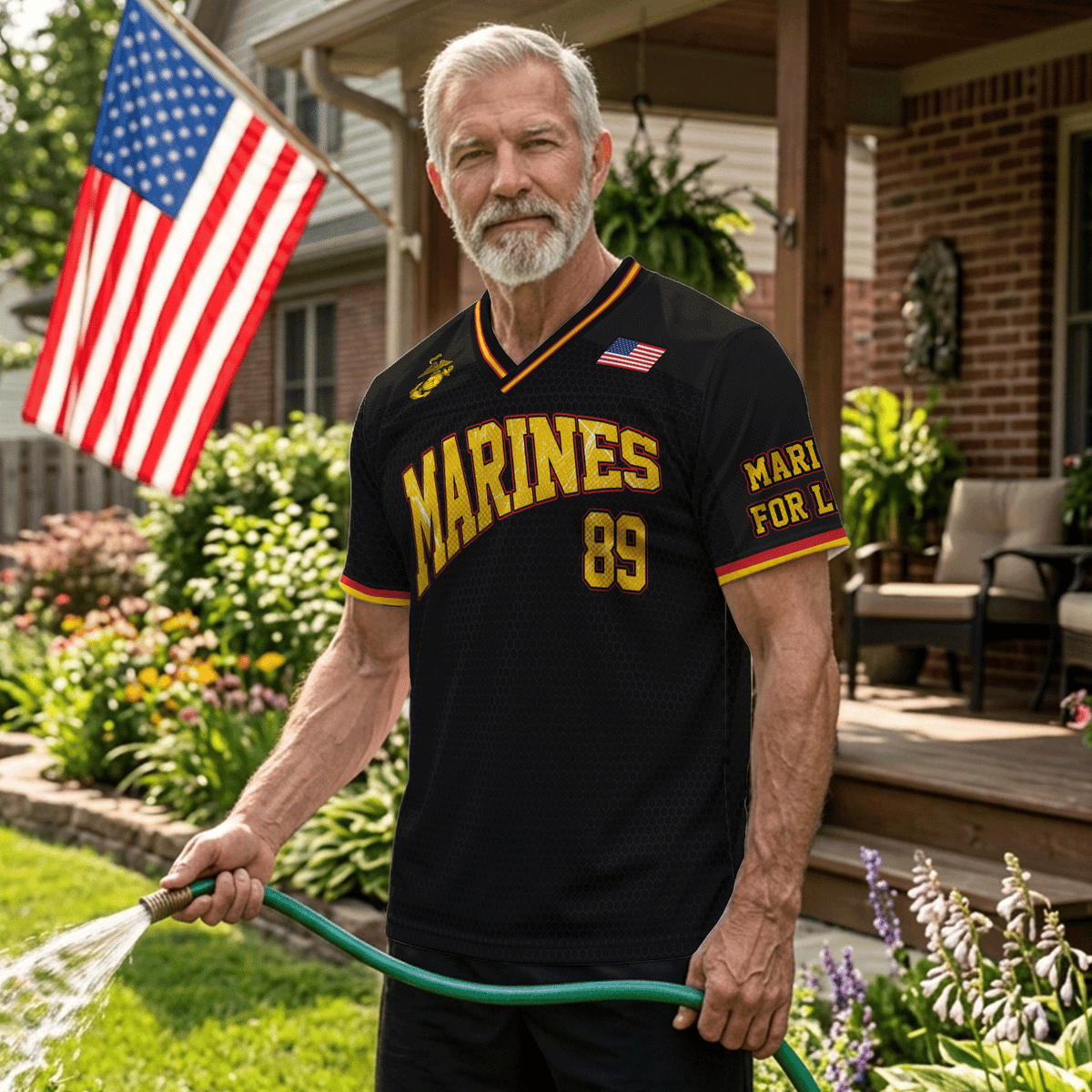 Personalized USMC Sports Jersey Custom Rank Text and Jersey Number