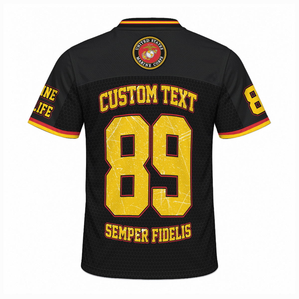 Personalized USMC Sports Jersey Custom Rank Text and Jersey Number
