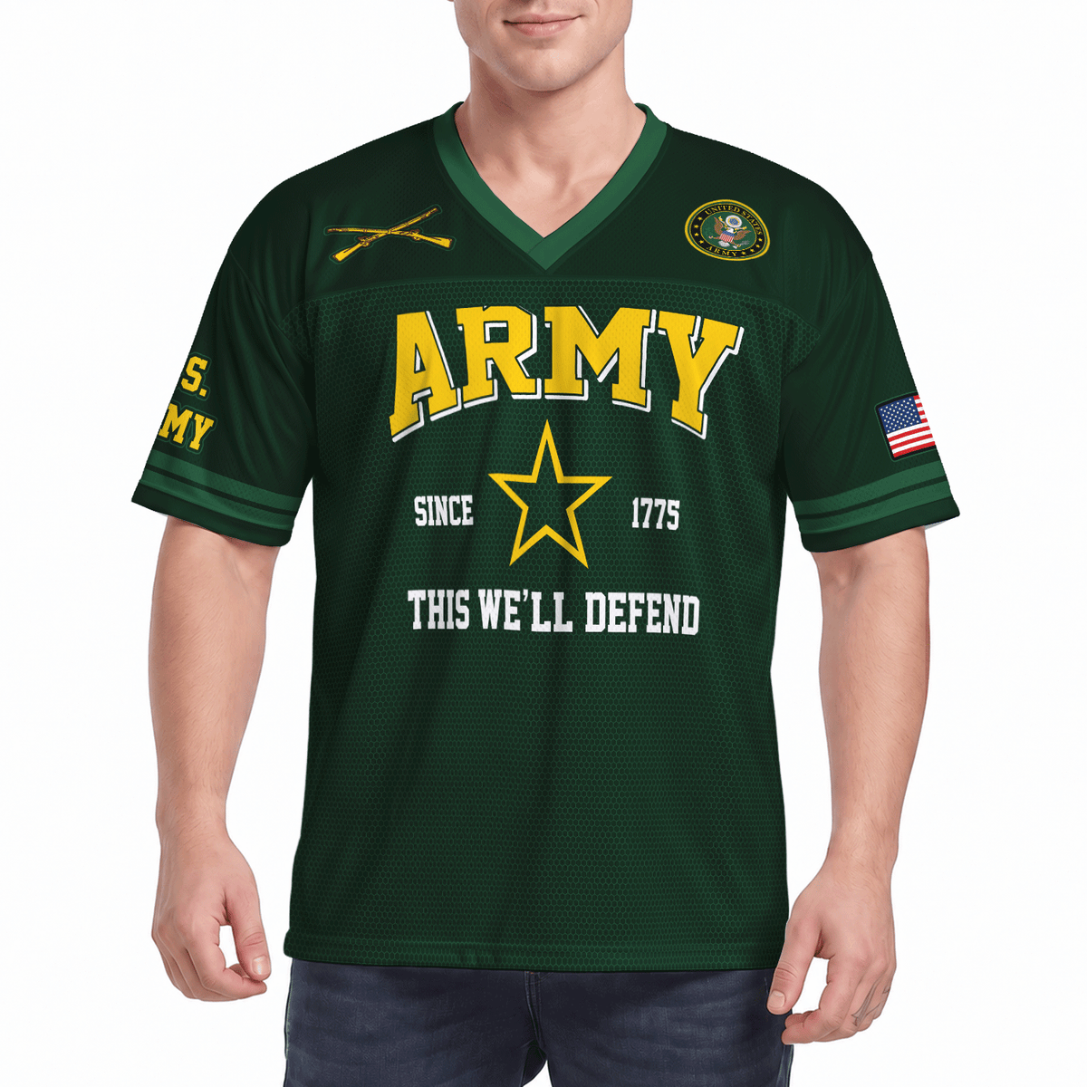 Personalized Army Veteran Jersey Custom Rank, Name and Jersey Number  Military Gift