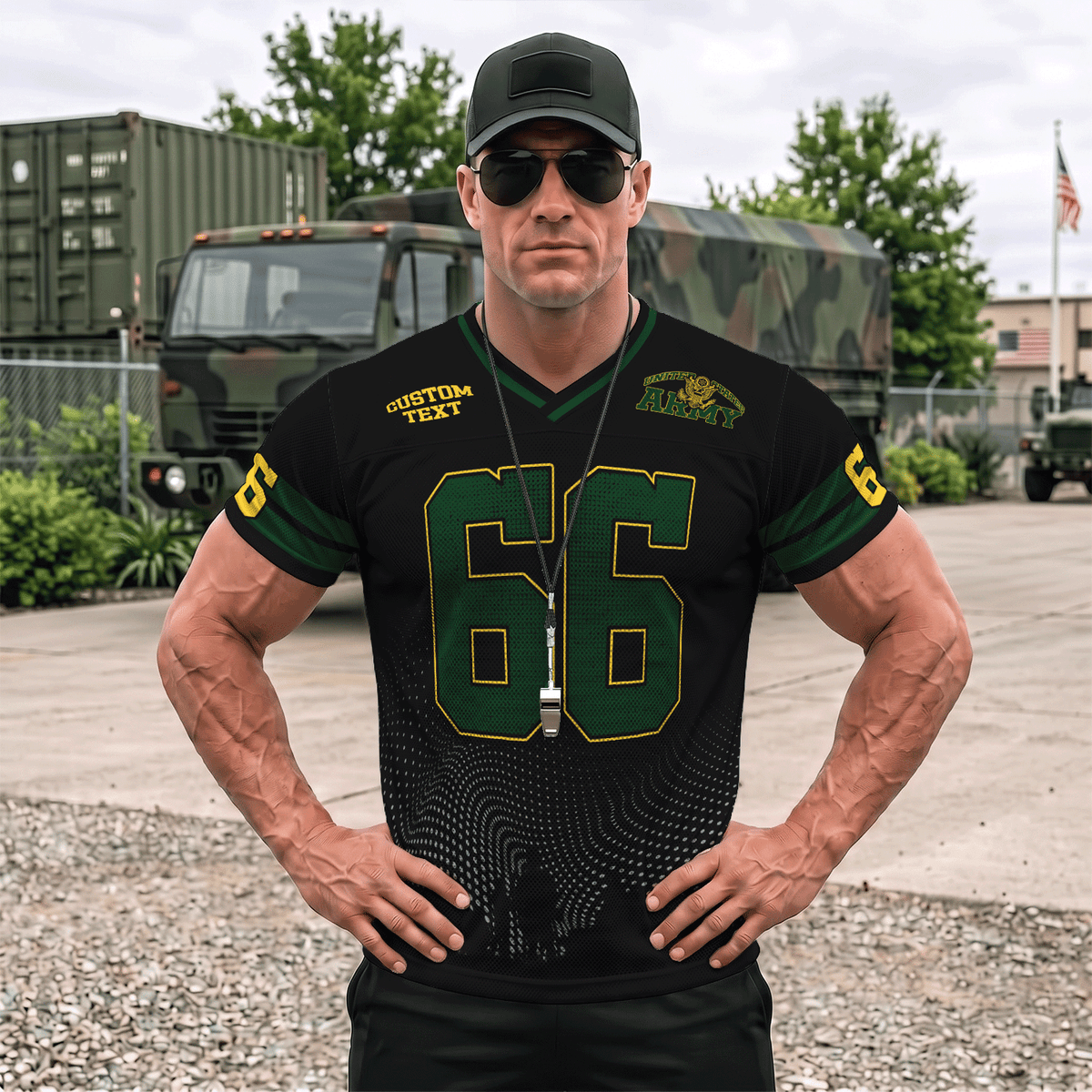 U.S. Army Personalized Sports Jersey Custom Rank Text Military Apparel