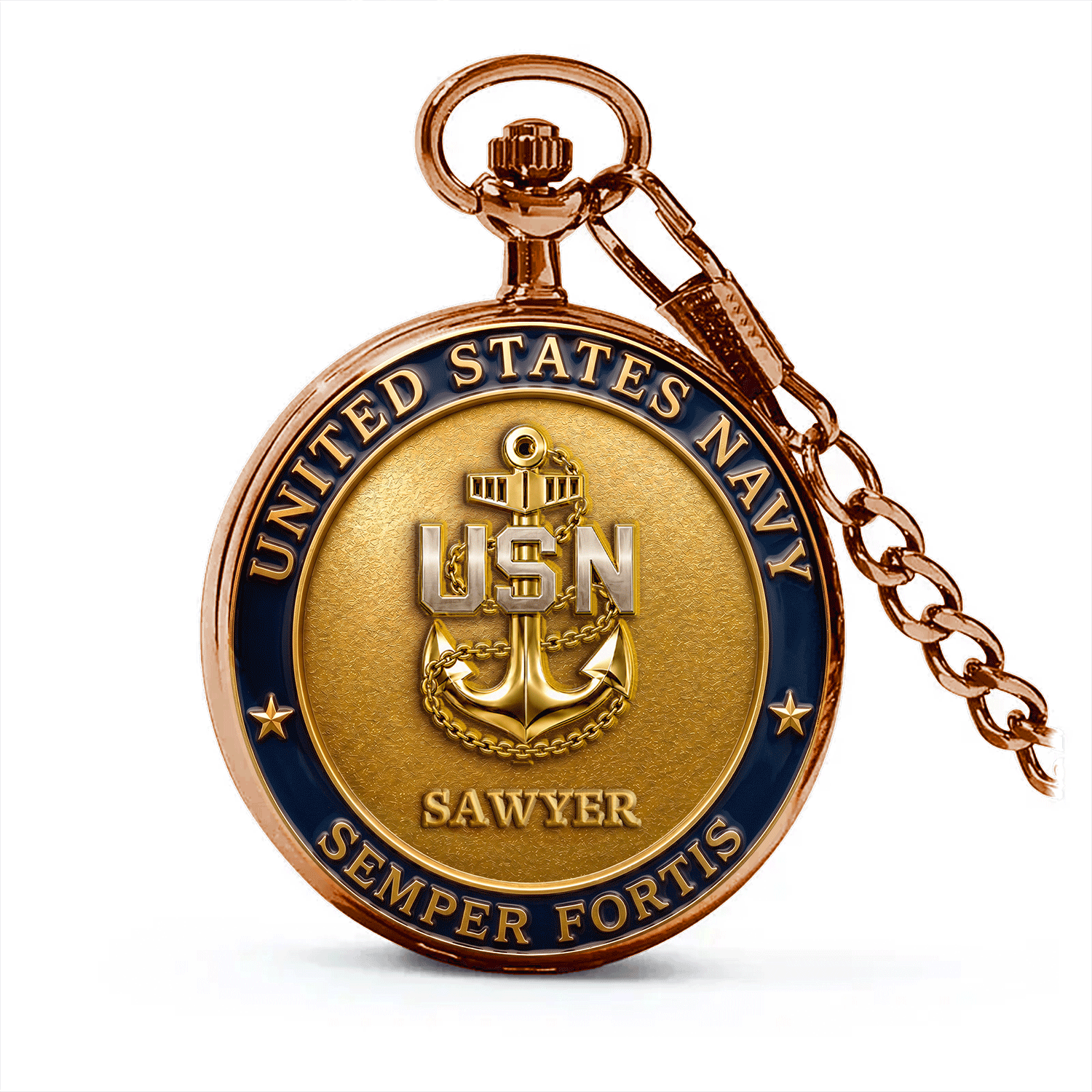 Custom US Navy Pocket Watch 250th Anniversary Collector Gift