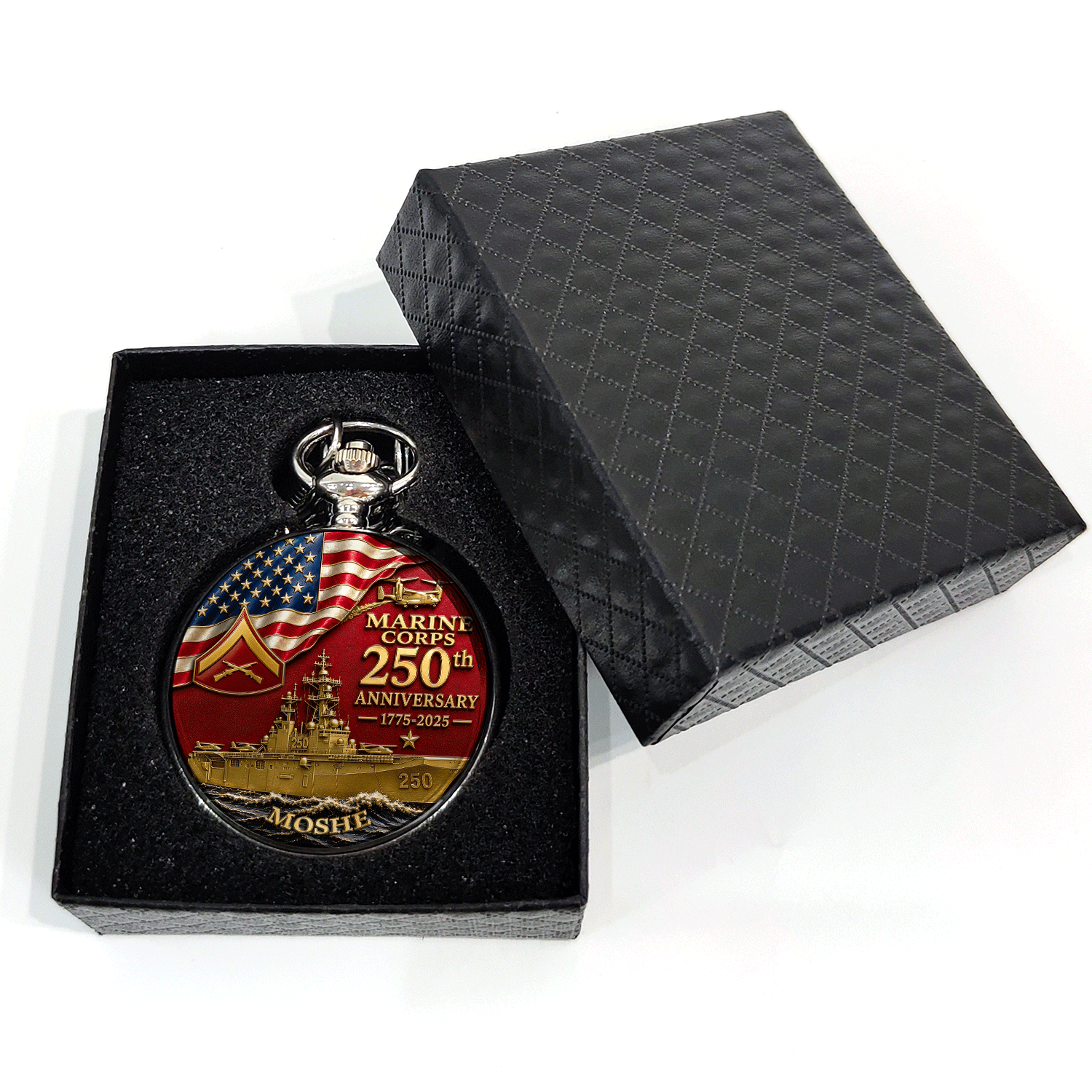 Marine Veteran Pocket Watch 250th Anniversary Keepsake