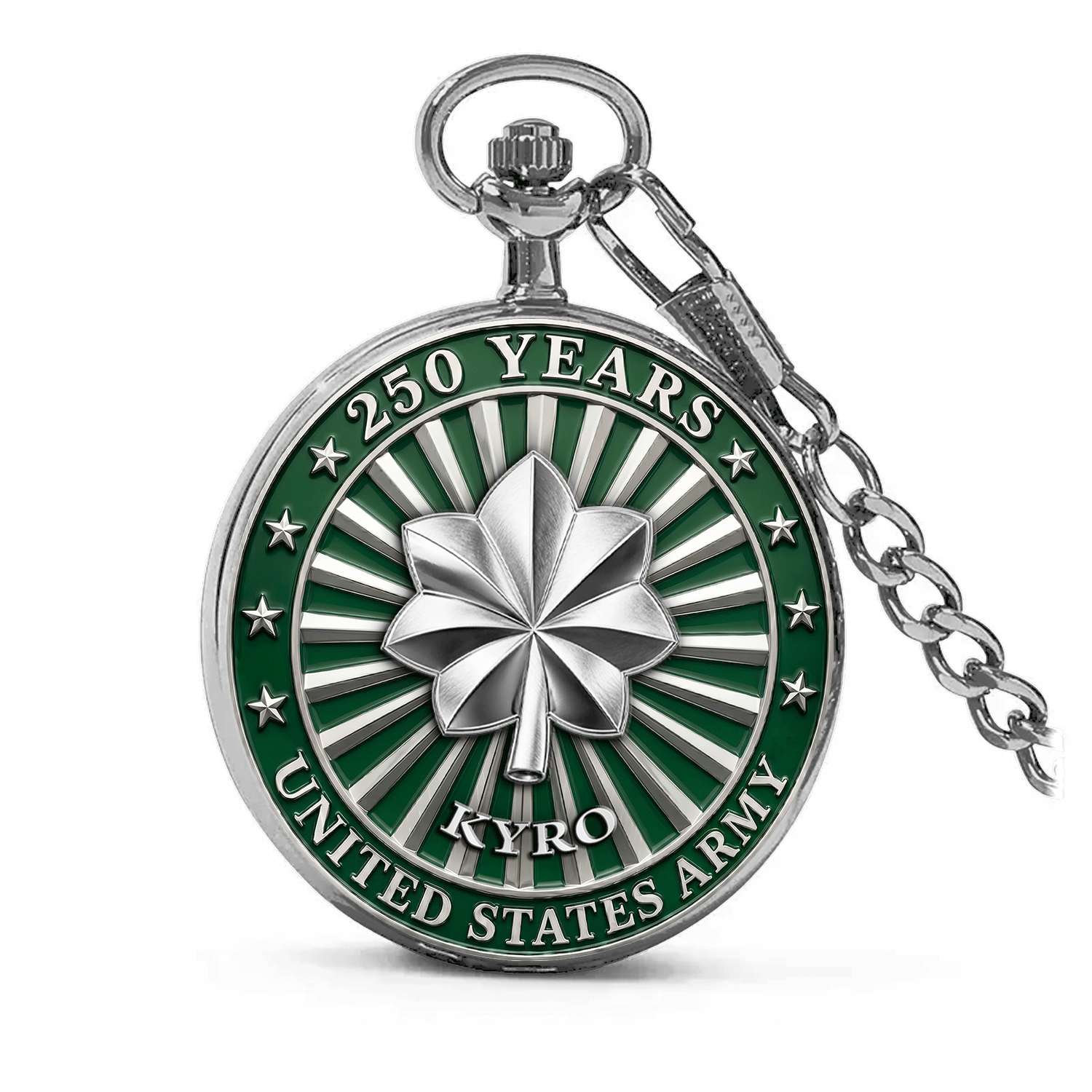US Army Custom Rank Name Pocket Watch Collectible Gift