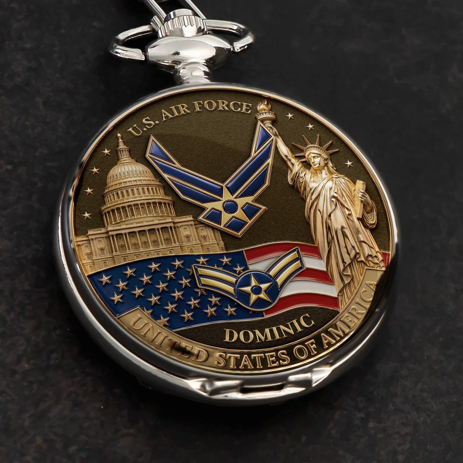 US Air Force Military Pocket Watch Veteran Appreciation Gift