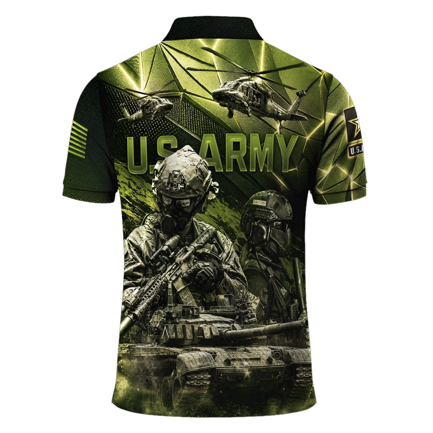 Personalized US Army Rank 3D All-Over Print Polo Shirt Gift