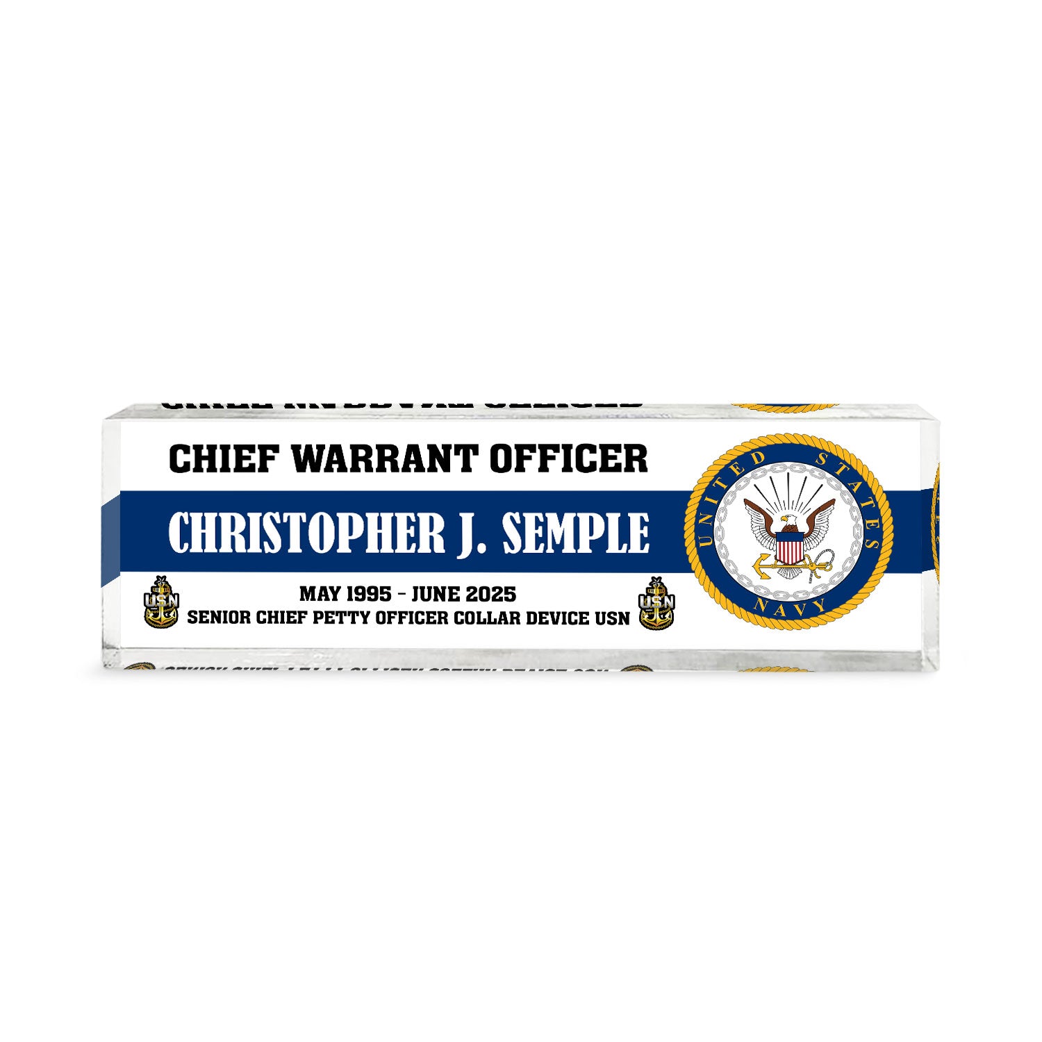 US Navy Seabees Acrylic Plaque – Custom Veteran Gift