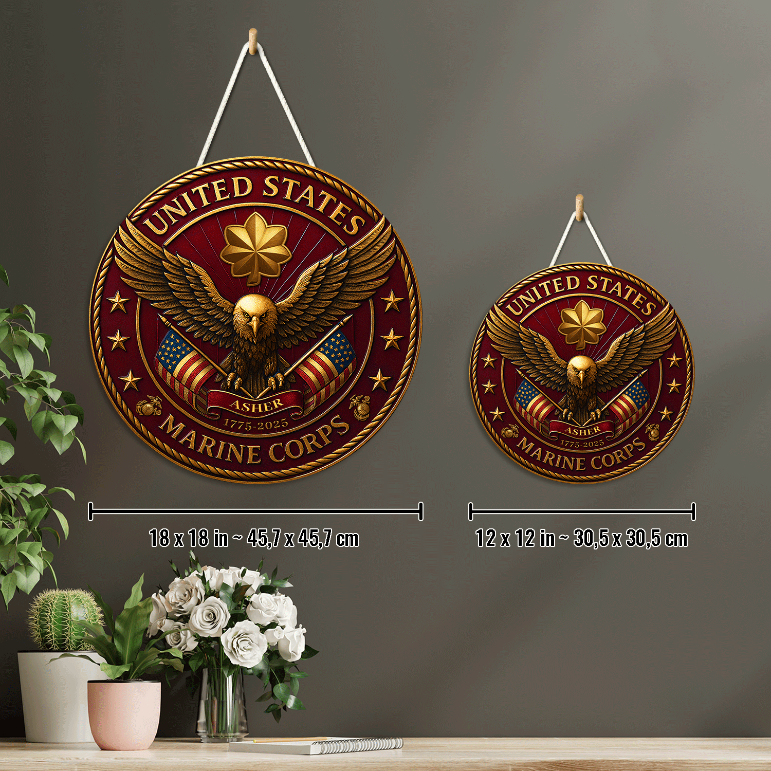Personalized MARlNE Corps Wooden Sign