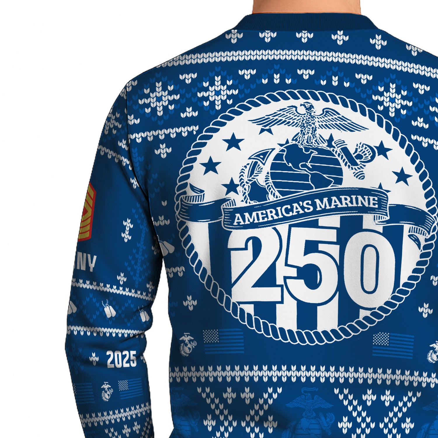 Custom Ranks And Text USMC Ugly Christmas Sweater for Women Men KAUST01
