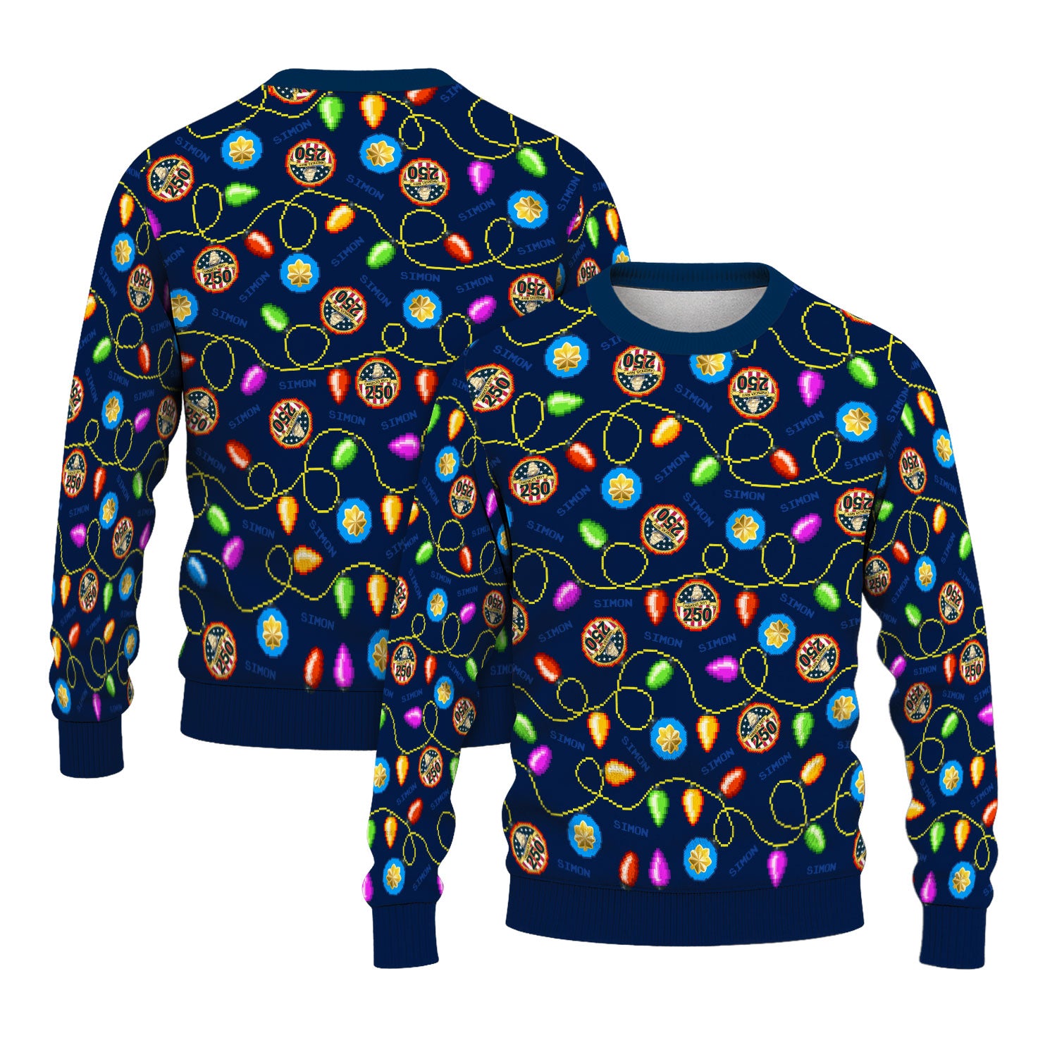 Custom Ranks And Text US Navy Ugly Christmas Sweater for Women Men KAUST02