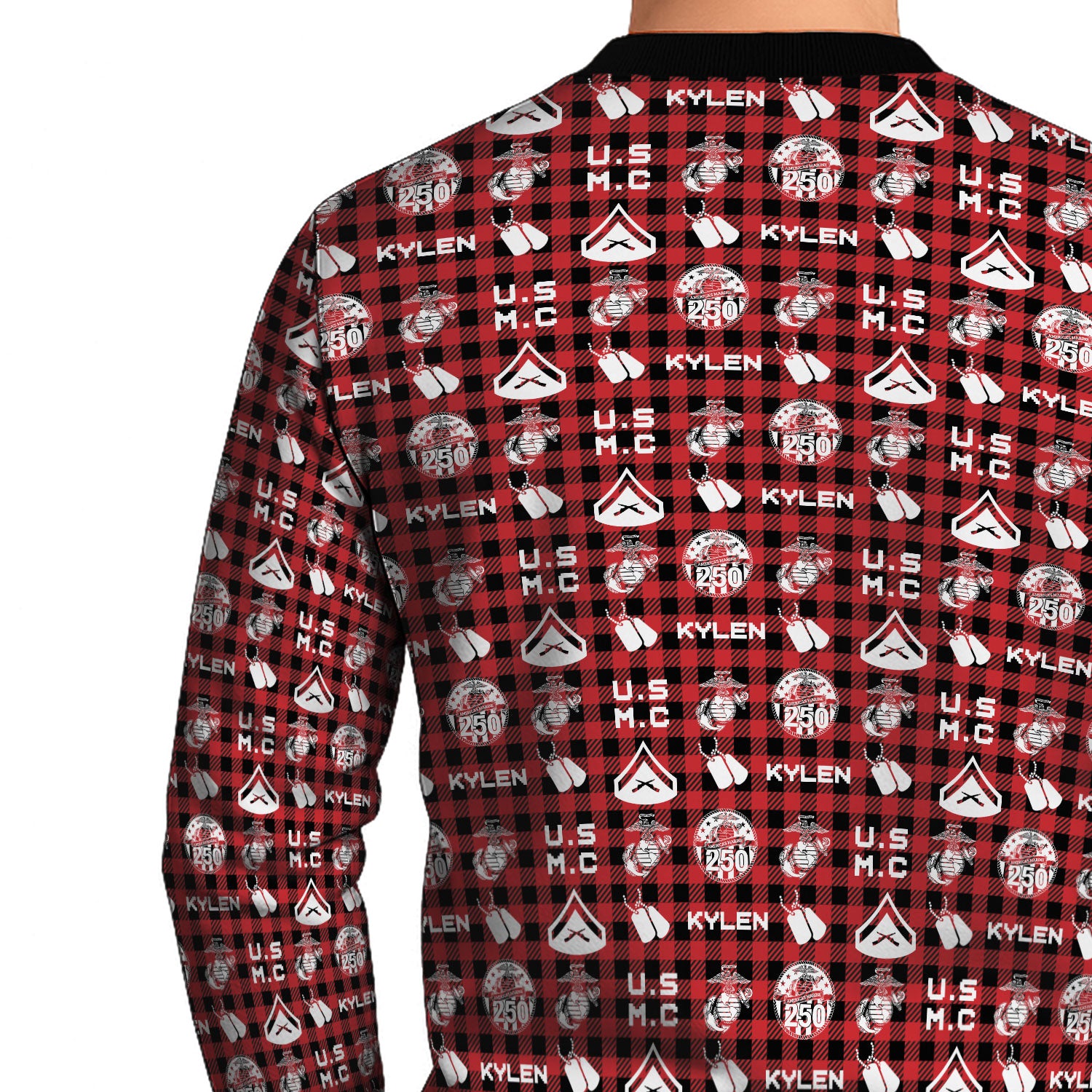 Custom Ranks And Text USMC Ugly Christmas Sweater for Women Men KAUST04