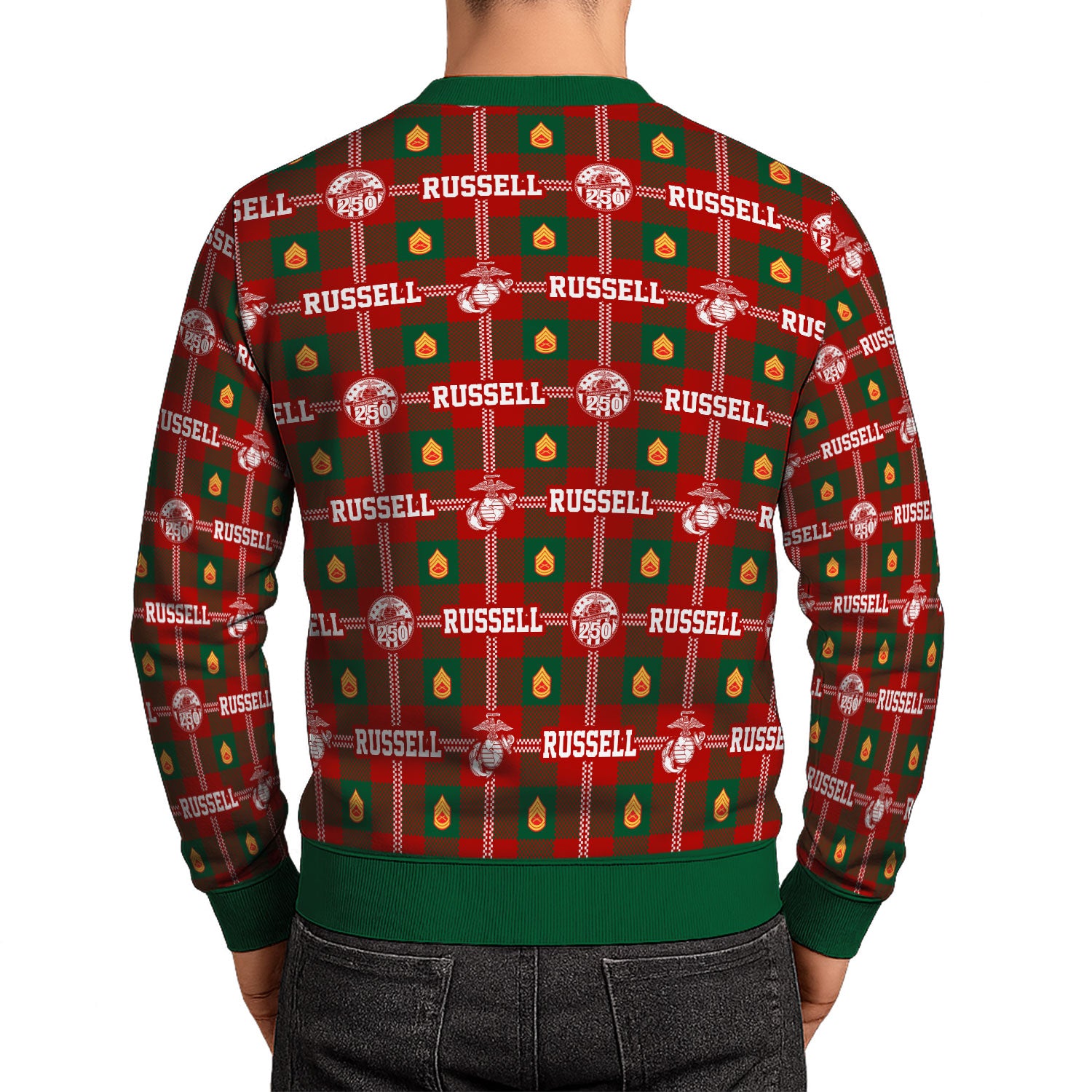 Custom Ranks And Text USMC Ugly Christmas Sweater for Women Men KAUST05