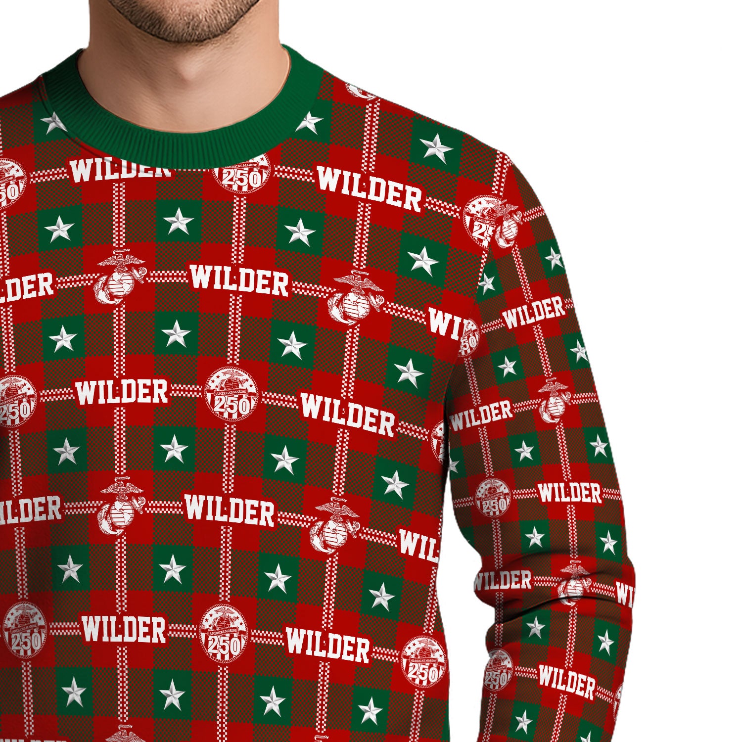 Custom Ranks And Text USMC Ugly Christmas Sweater for Women Men KAUST05